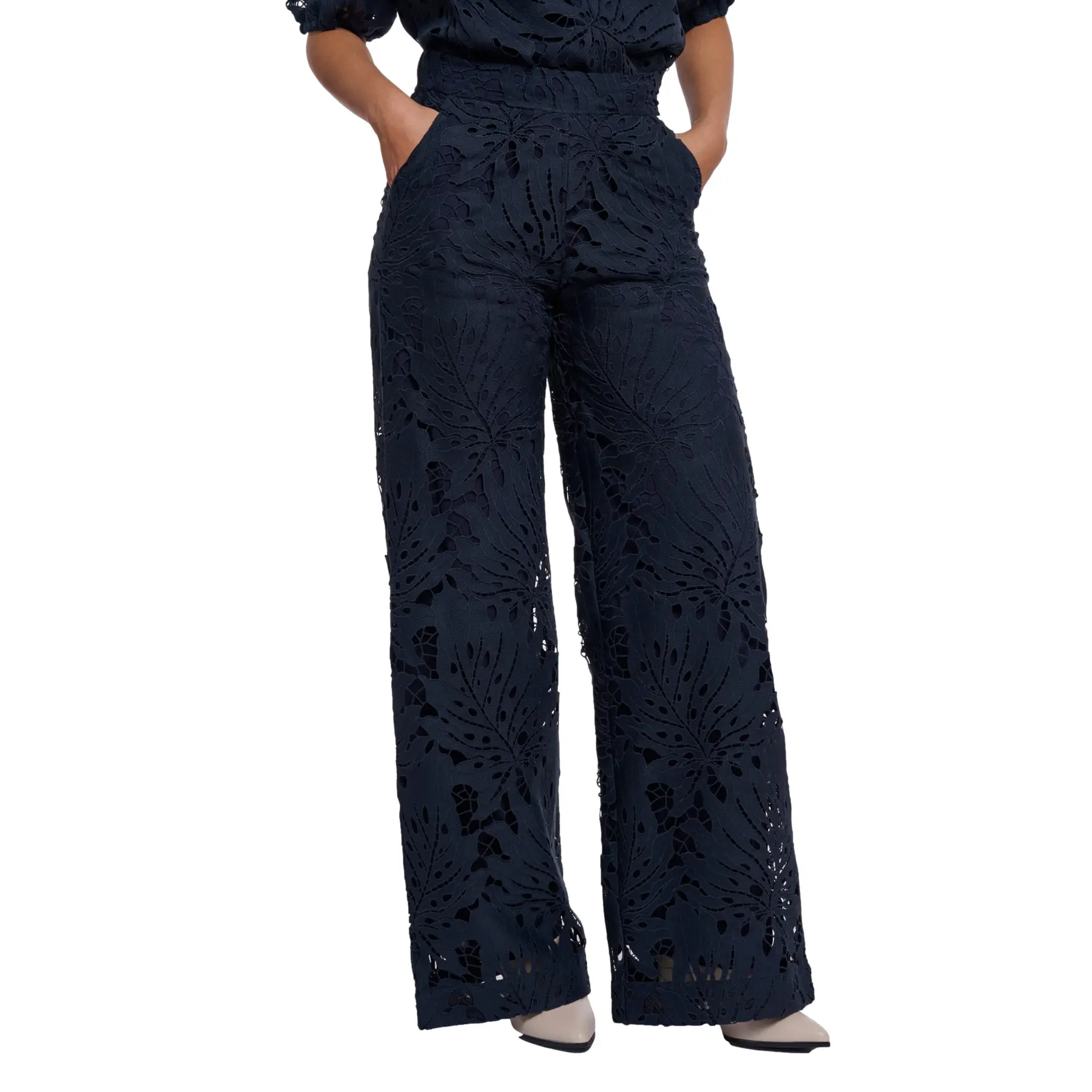 Rino & Pelle Women's Bleu Straight-Leg Trousers Naomi