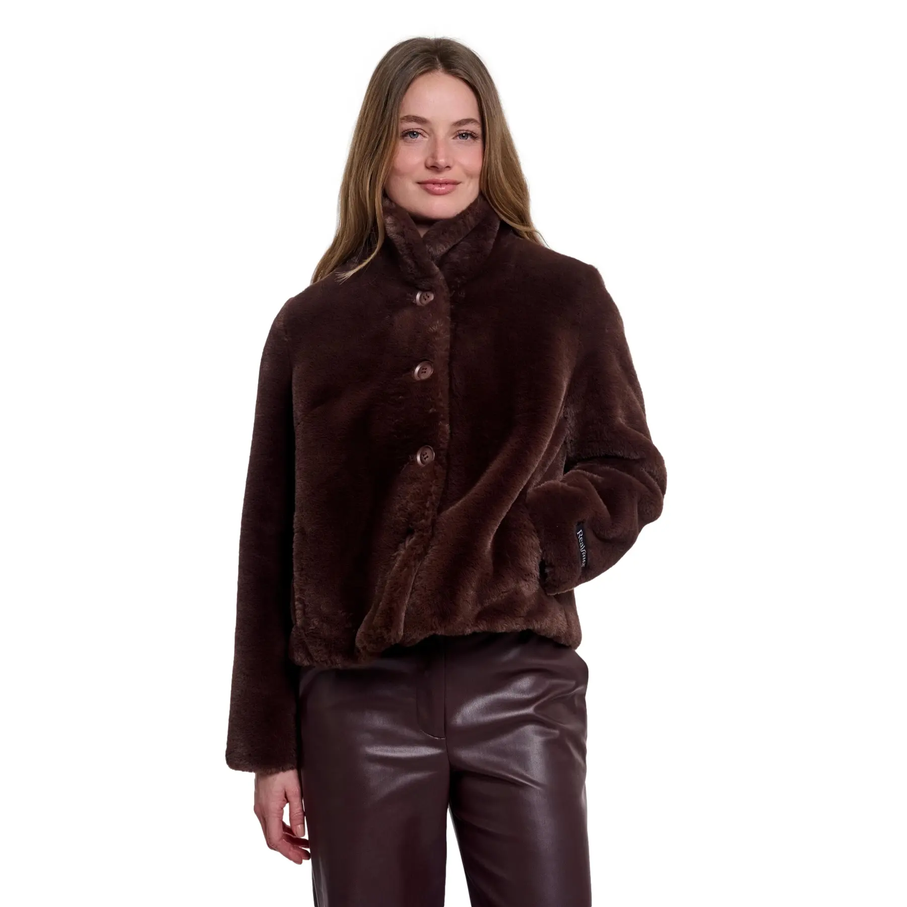 Rino & Pelle Damen Marron Kunstpelzjacke Vie