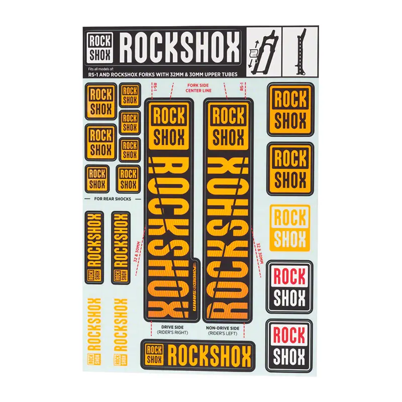 Aufkleberset Fahrradgabel bis 2018 Rockshox
