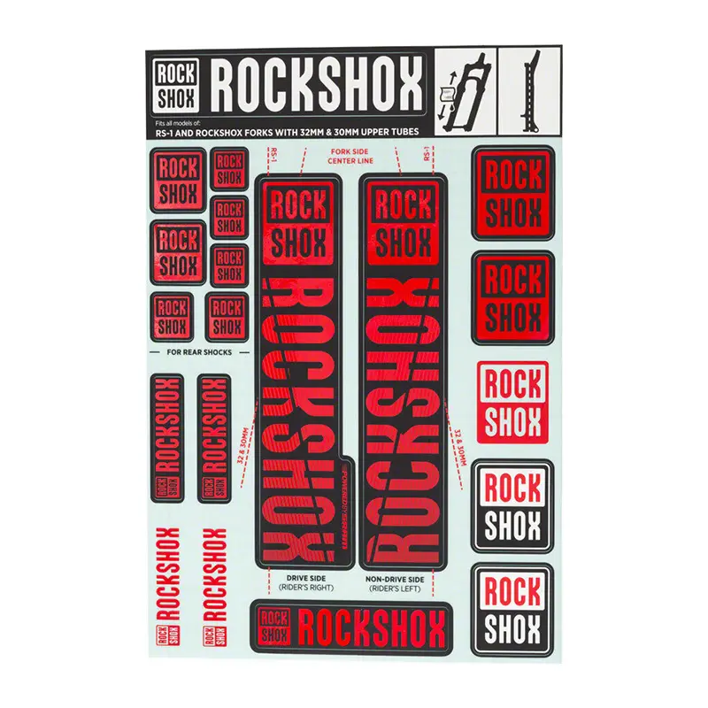Aufkleberset Fahrradgabel bis 2018 Rockshox