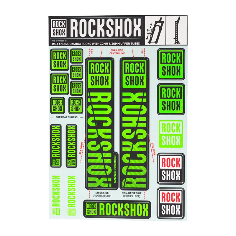 Stickerset voor vorken tot 2018 Rockshox