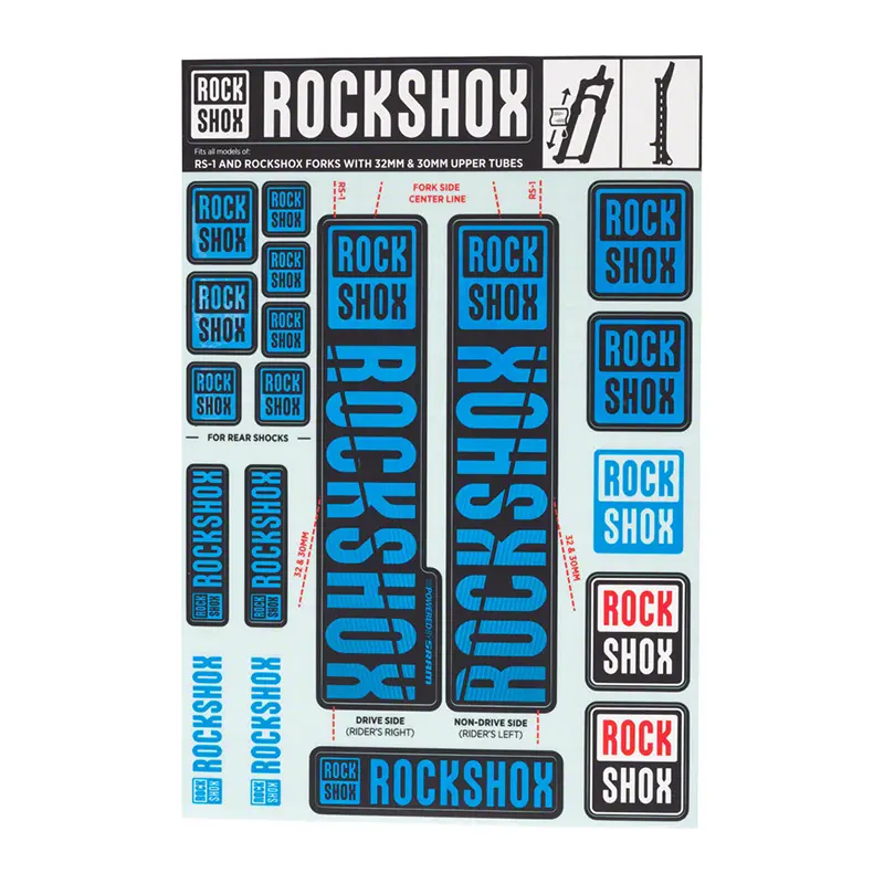 Fietsvorksticker kit tot 2018 Rockshox