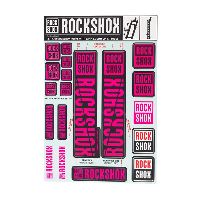 Stickerset voor vorken tot 2018 Rockshox