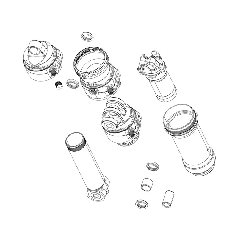 Satz Dämpferbuchsen 1 Buchse + 2 Distanzstücke Rockshox Metric 1/2"