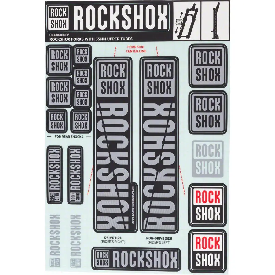 Aufkleber Rockshox 35mm