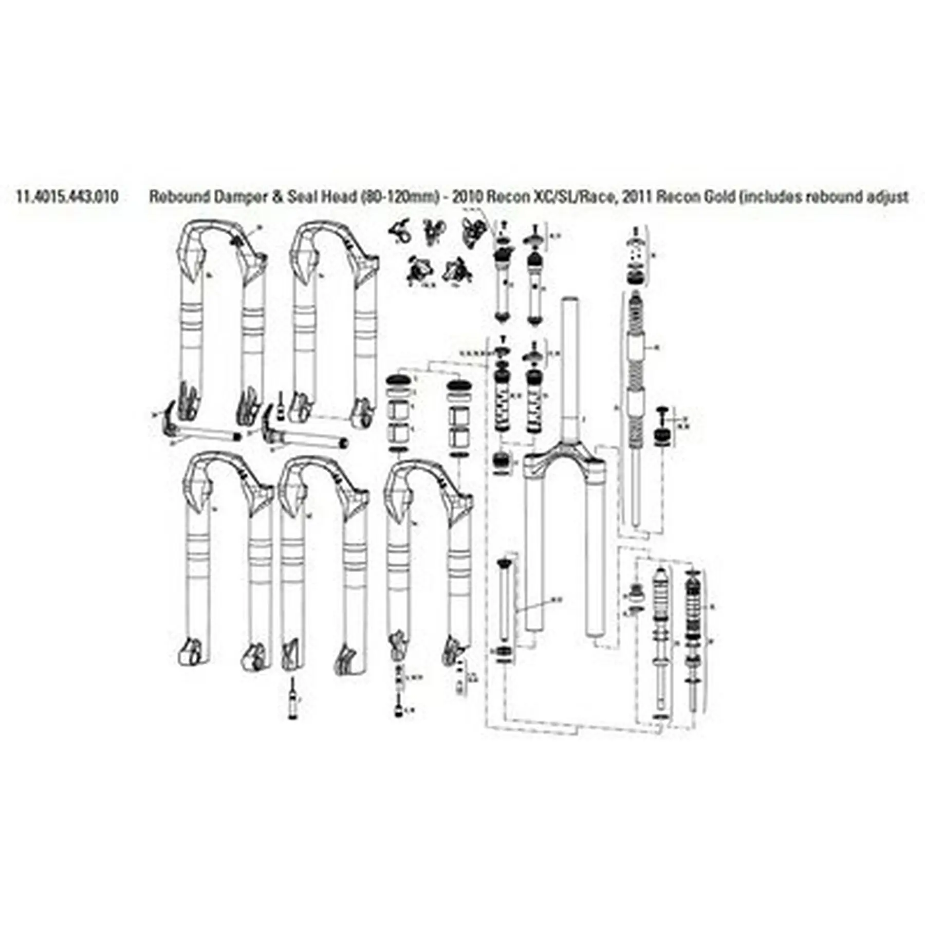 Stoßdämpferdichtungen und -buchsen Rockshox Reb Dmpr/Sealhead 2010 Recon Xc/Sl/Race