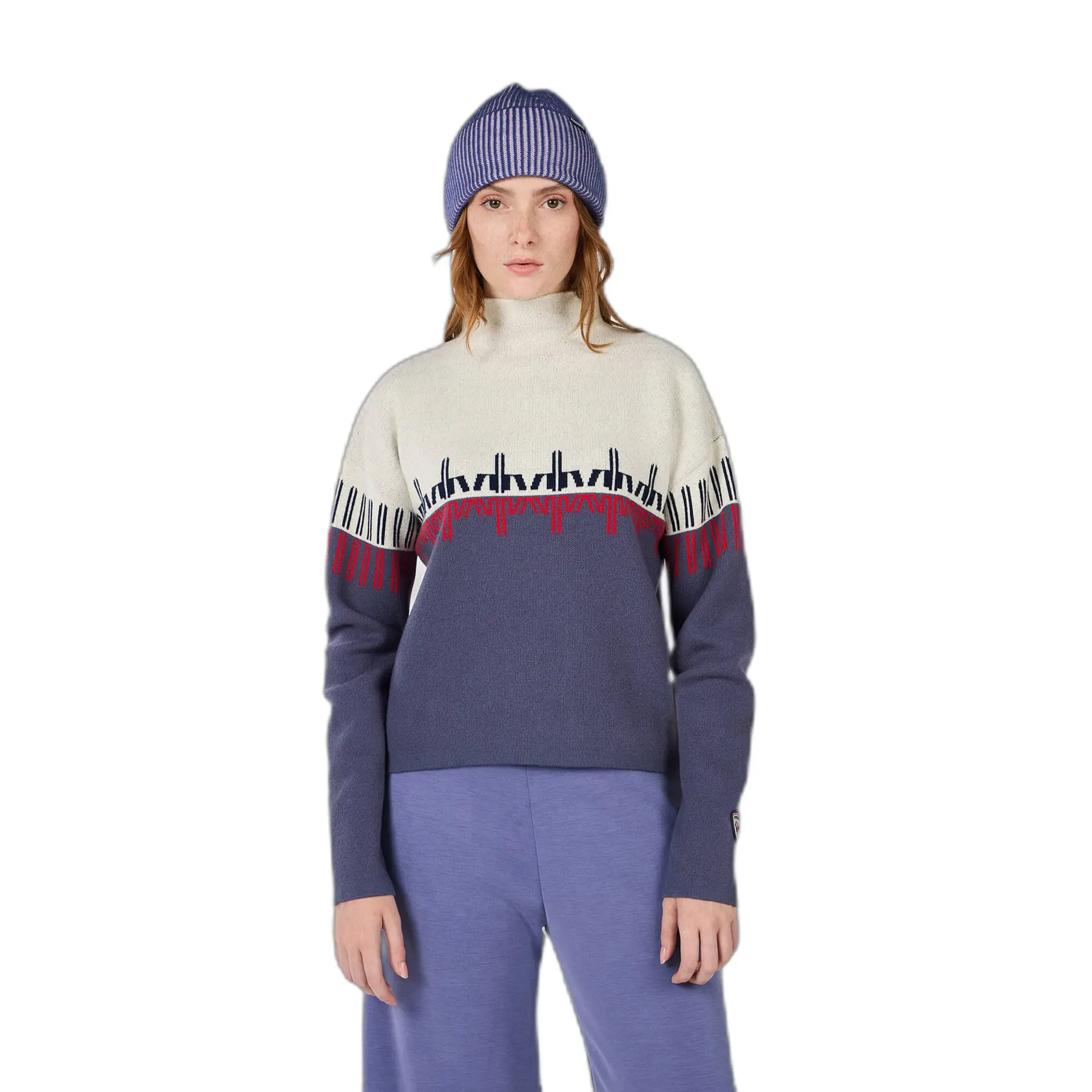 Maglione a collo alto con motivo donna Rossignol