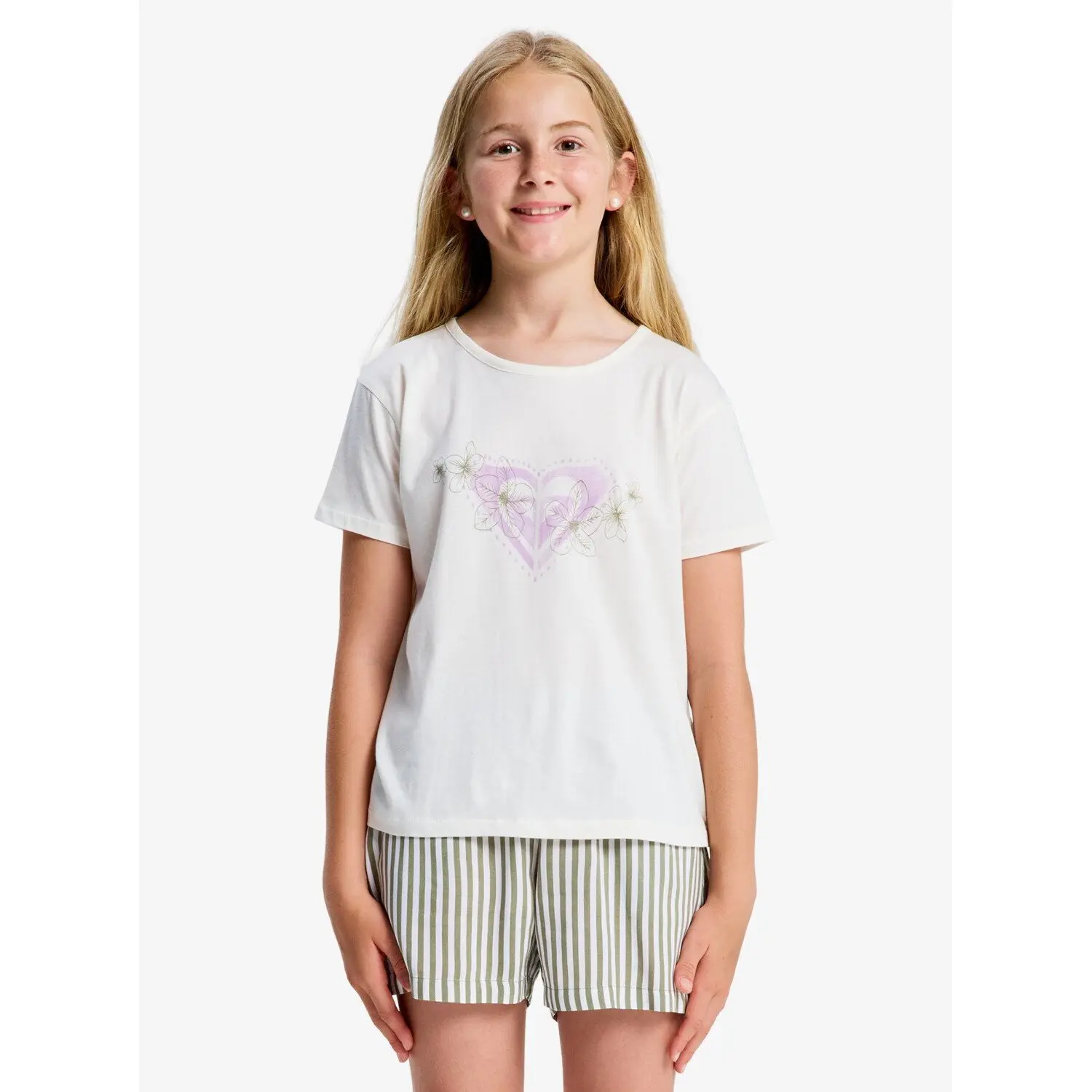 T-shirt en coton biologique fille Roxy Lilyregular Night