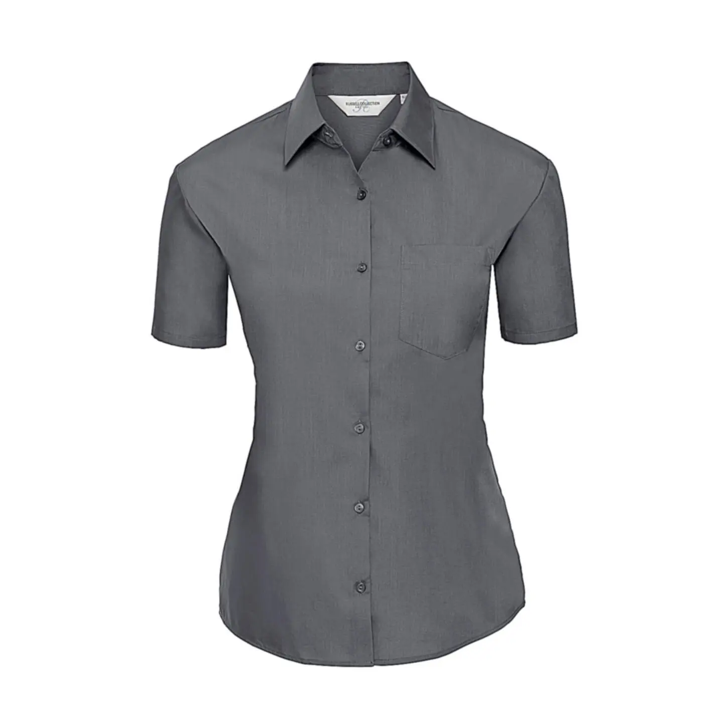 Kurzarm-Hemdbluse aus Popeline für Damen Russell Athletic