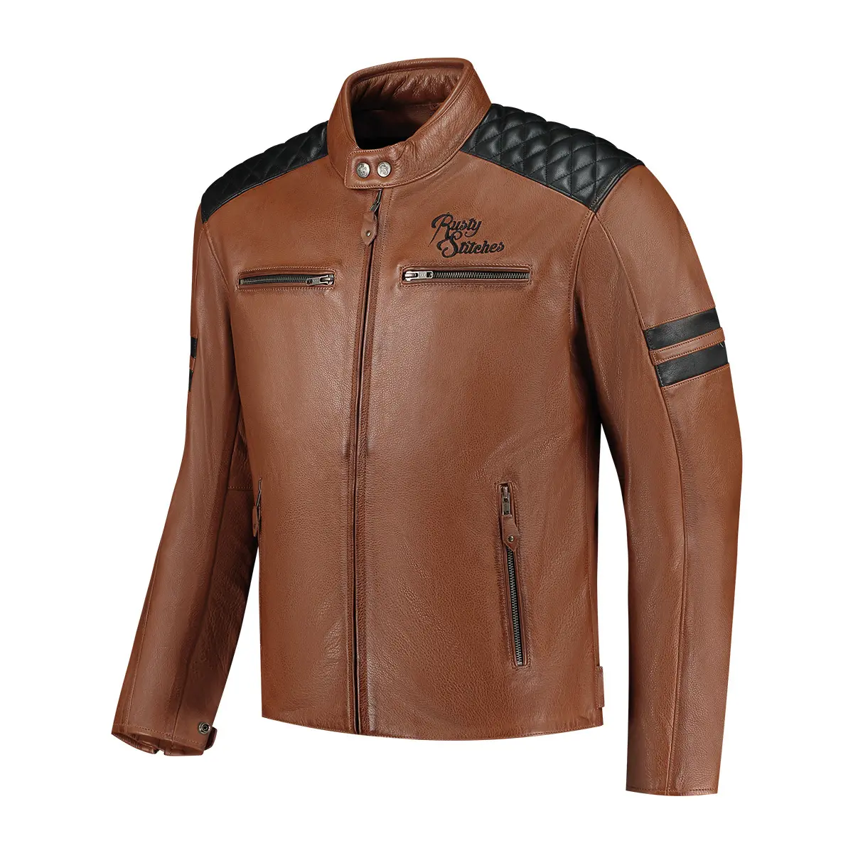 Motorrad-Lederjacke Rusty Stitches Jack Jari V2
