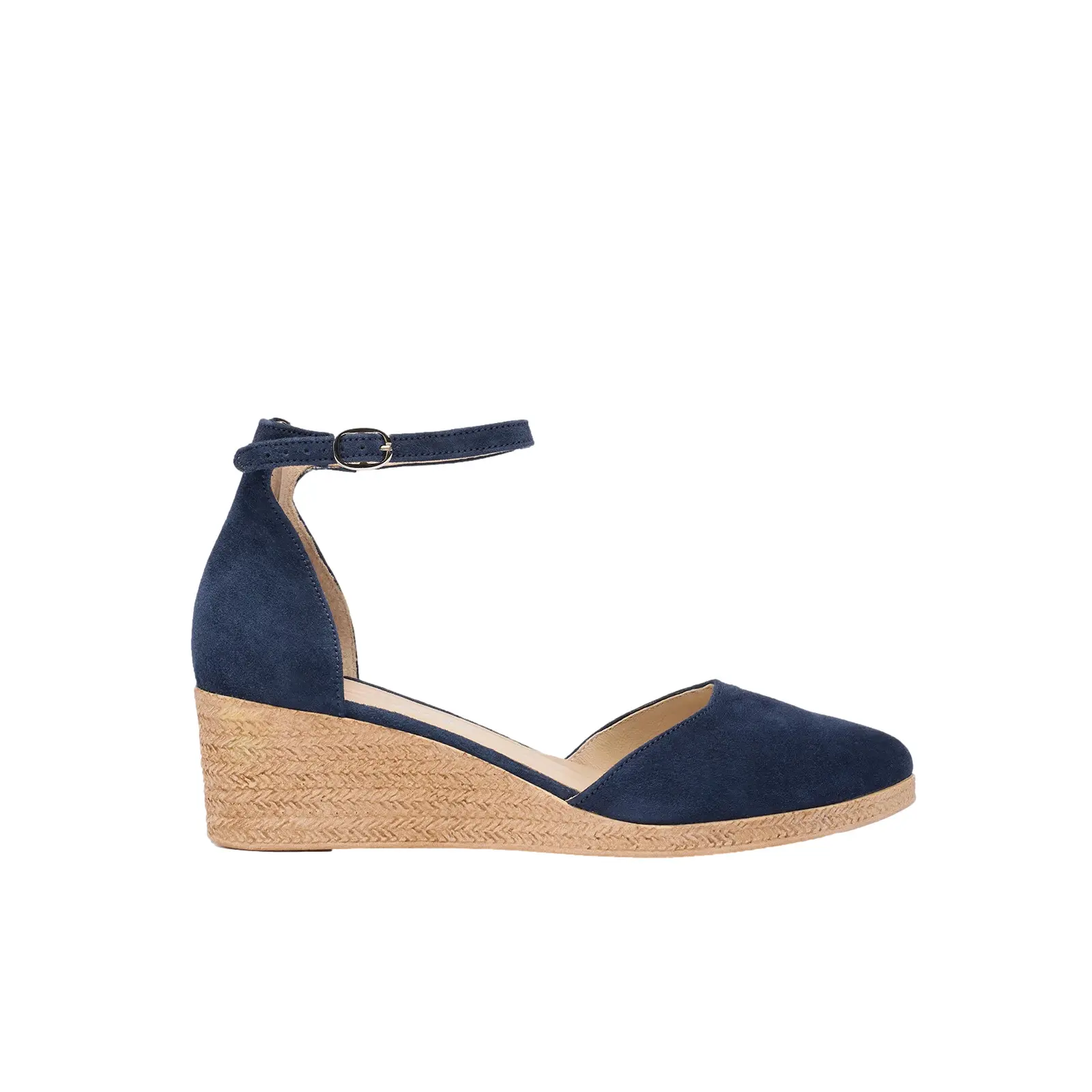 Damen-Espadrilles mit keilförmigem Absatz aus Wildleder und Schnalle Ryłko Megi