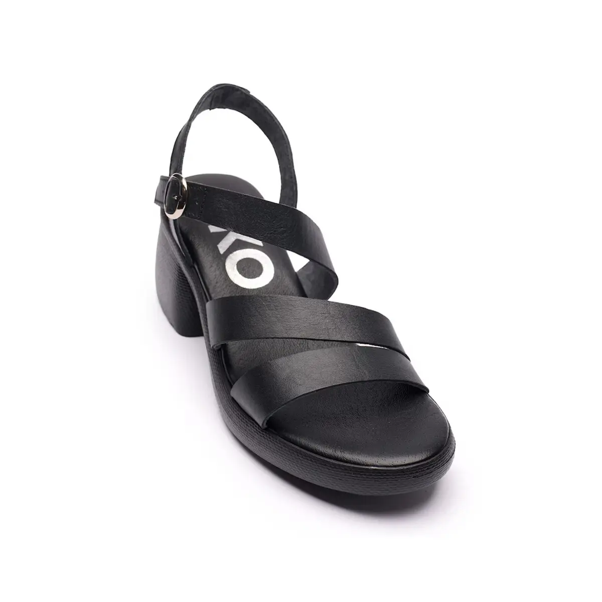 Sandali con zeppa in pelle donna