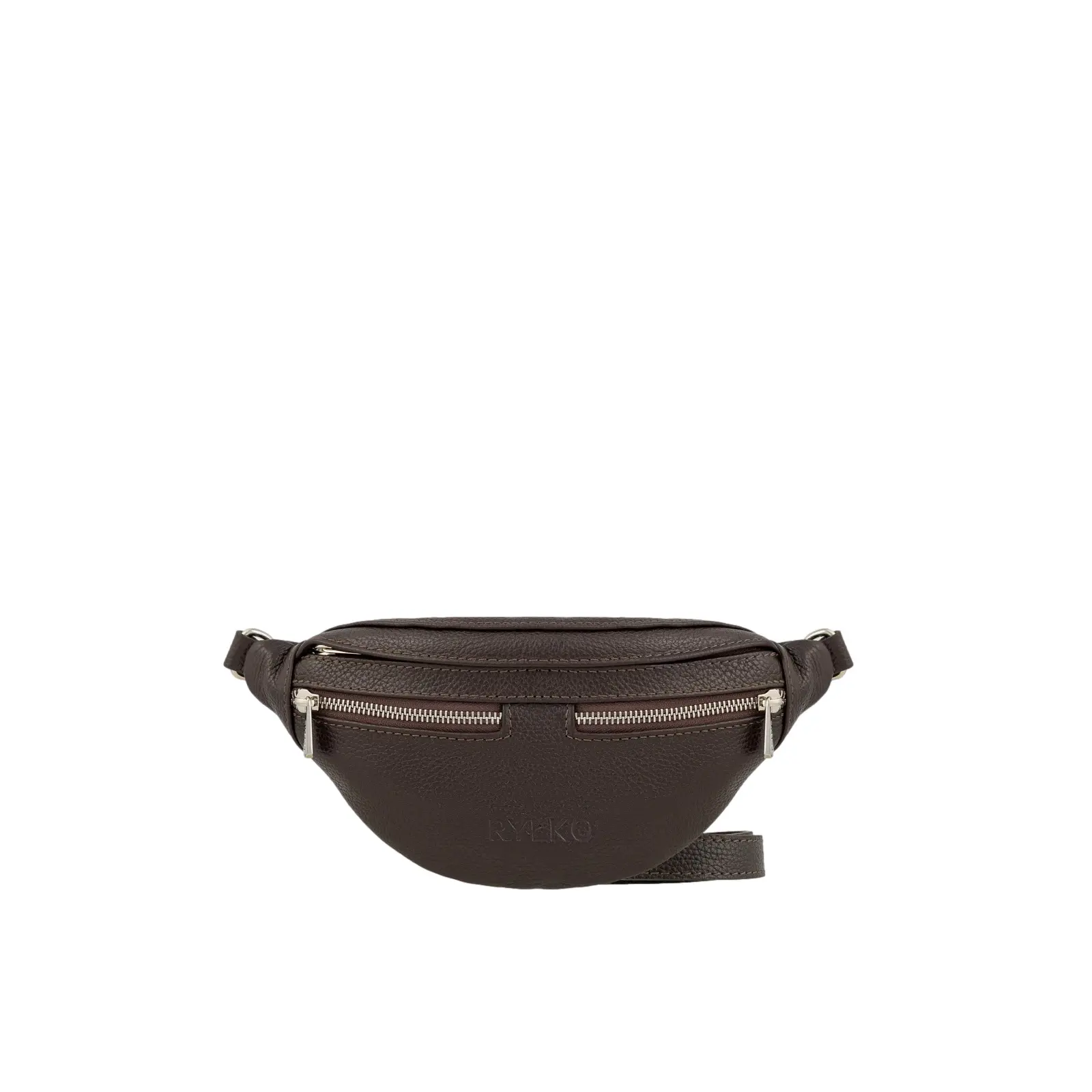 Ryłko Women's Marron Leather And Suede Banana Bag For