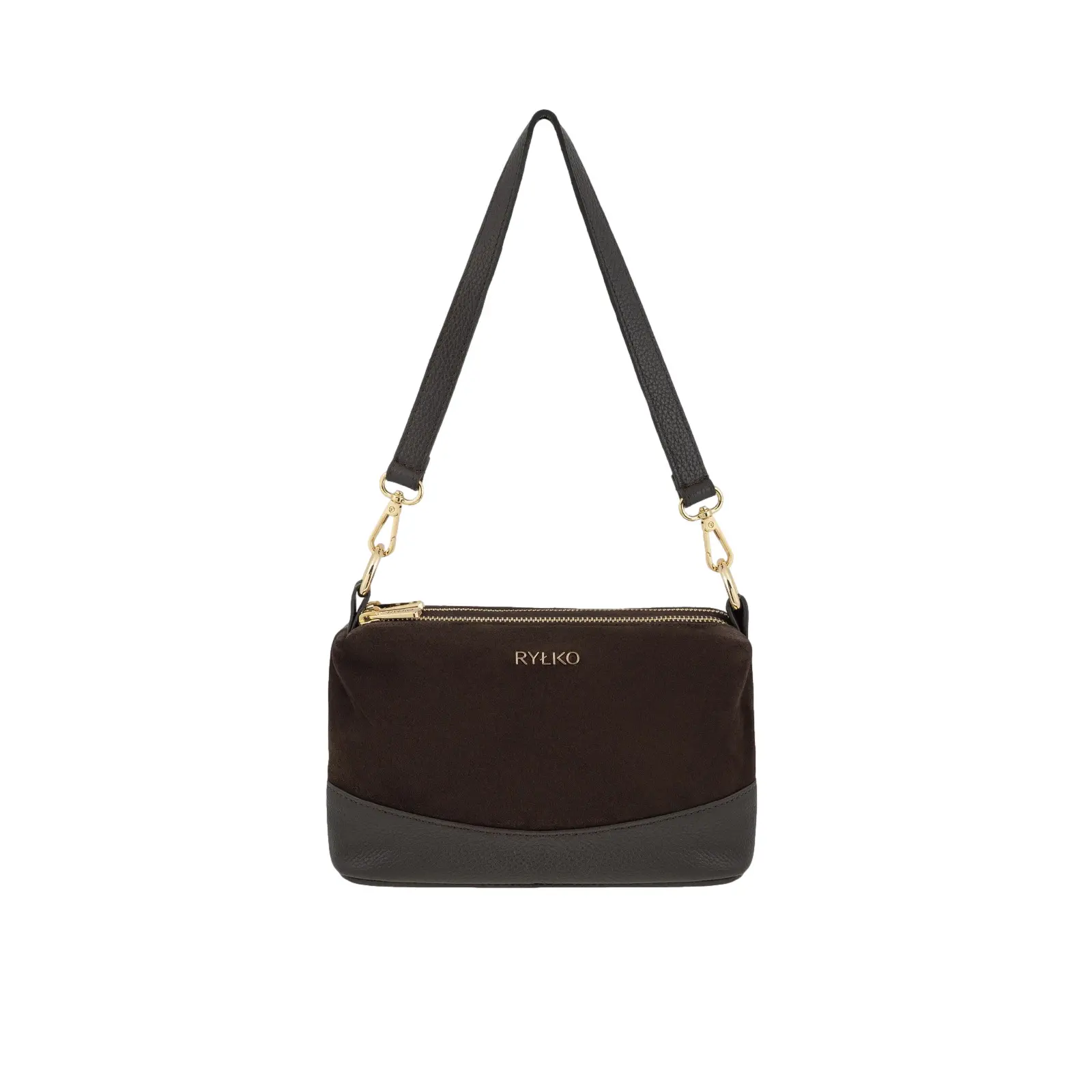 Damen Schultertasche aus Leder und Wildleder Ryłko
