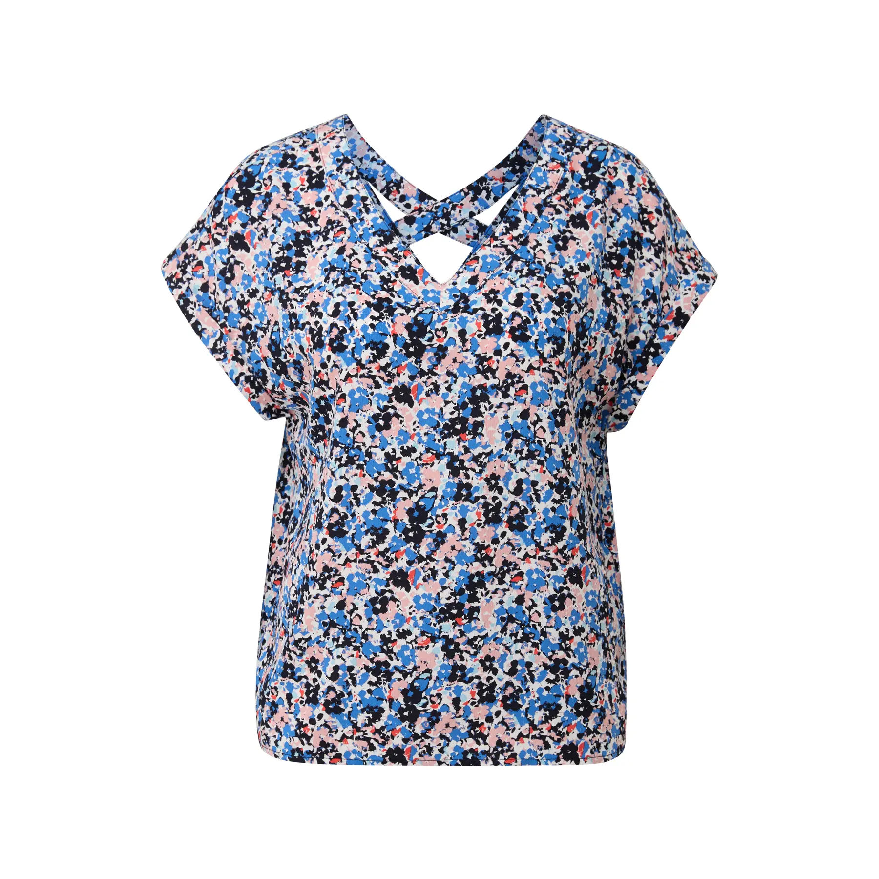 Blusa in viscosa con scollatura a V donna