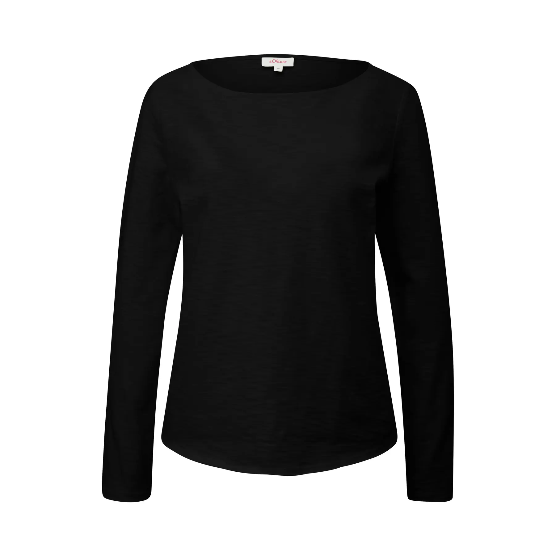 Langarm-T-Shirt mit U-Boot-Ausschnitt, aus Flammengarn für Frauen s.Oliver