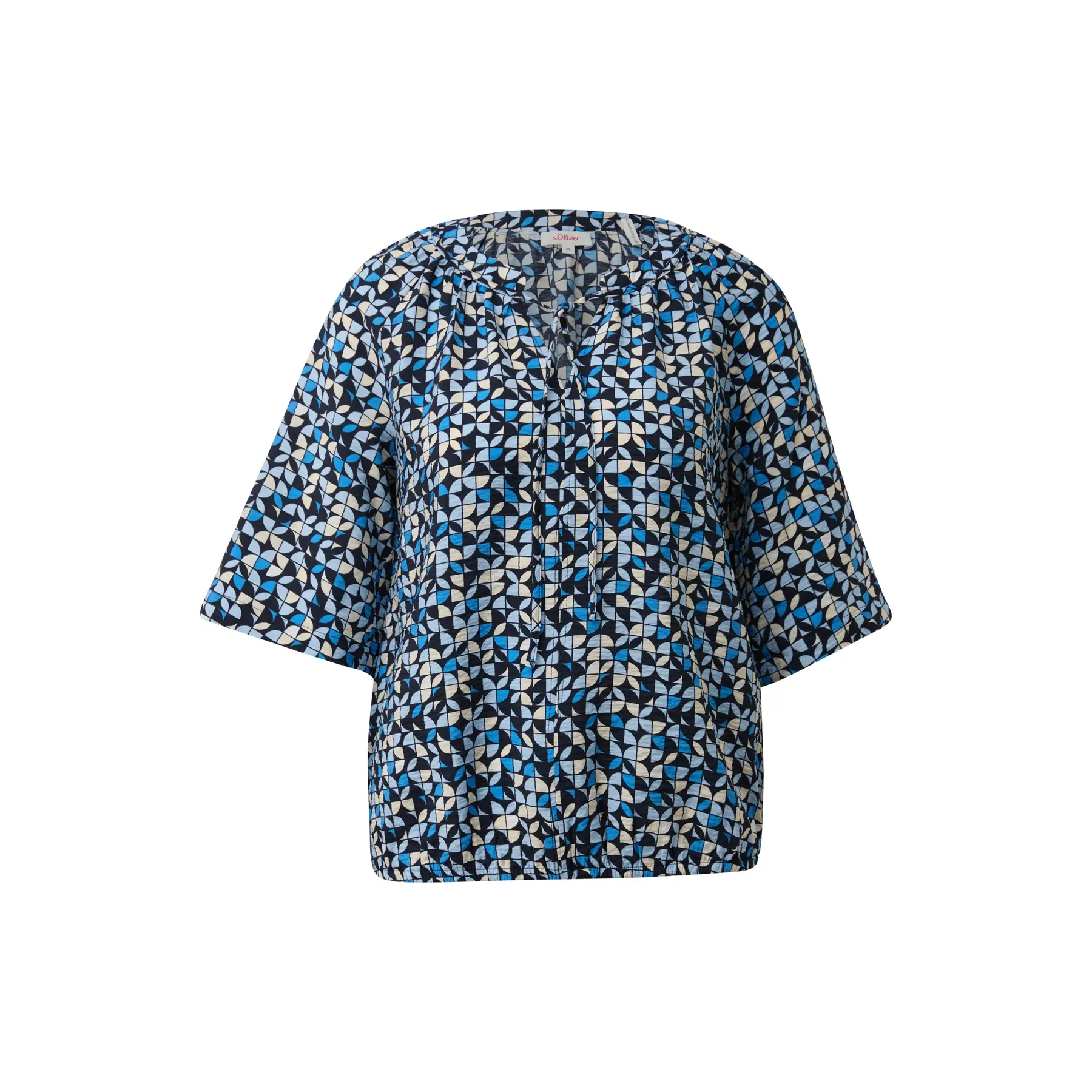 Blusa strutturata a mezze maniche forma O donna