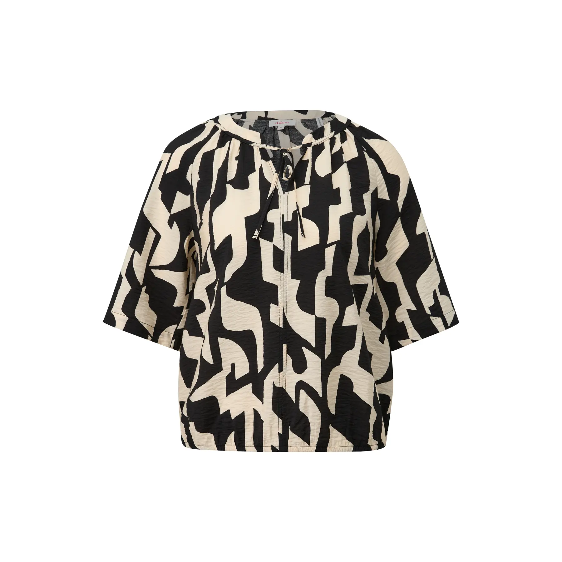 Blusa strutturata a mezze maniche forma O donna