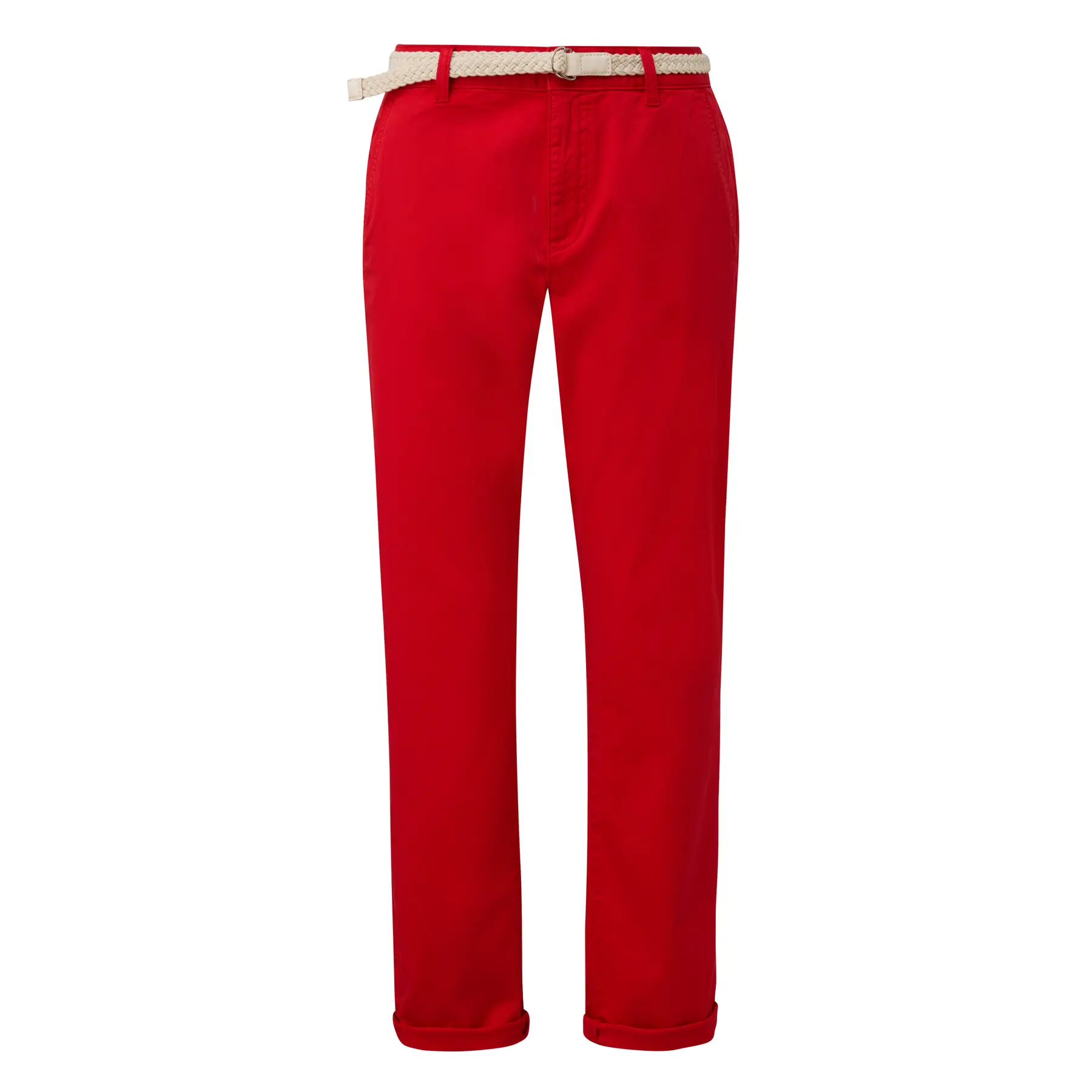 Pantalone chino tinto con cintura intrecciata donna