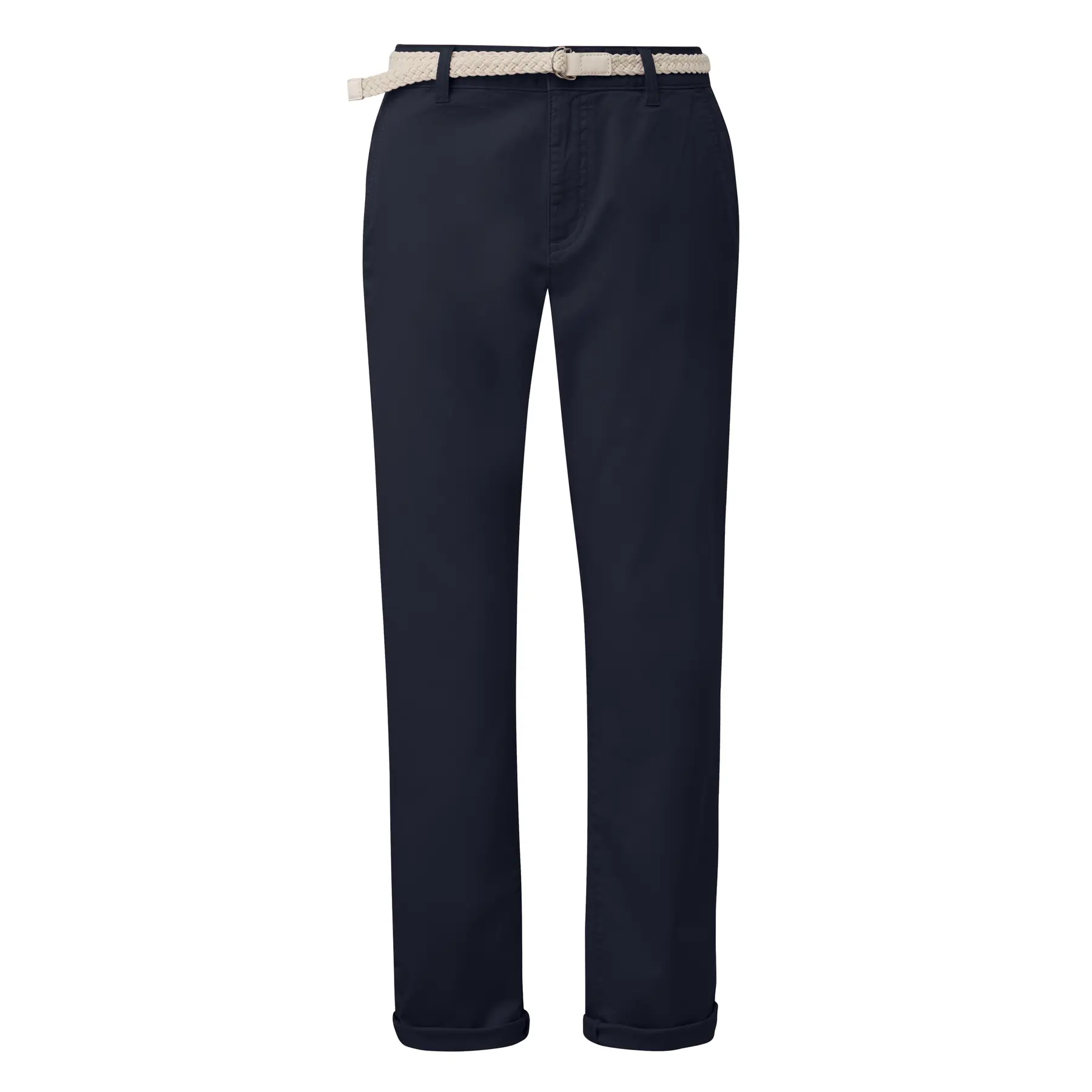 Pantalone chino tinto con cintura intrecciata donna