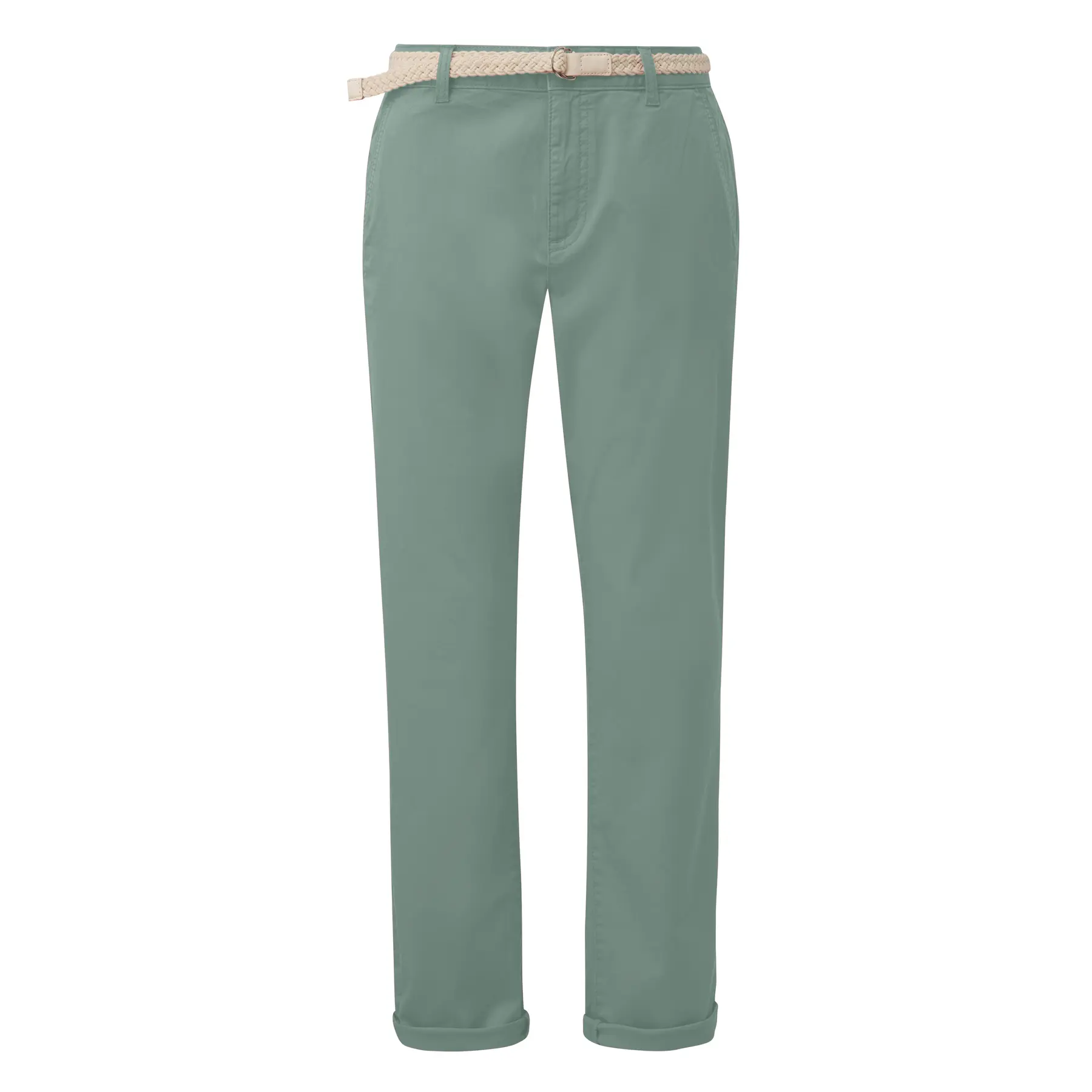 Pantalone chino tinto con cintura intrecciata donna