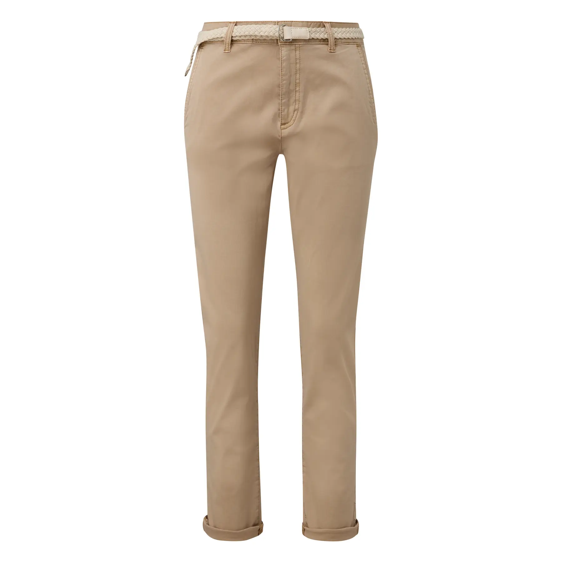 Pantalone chino tinto con cintura intrecciata donna