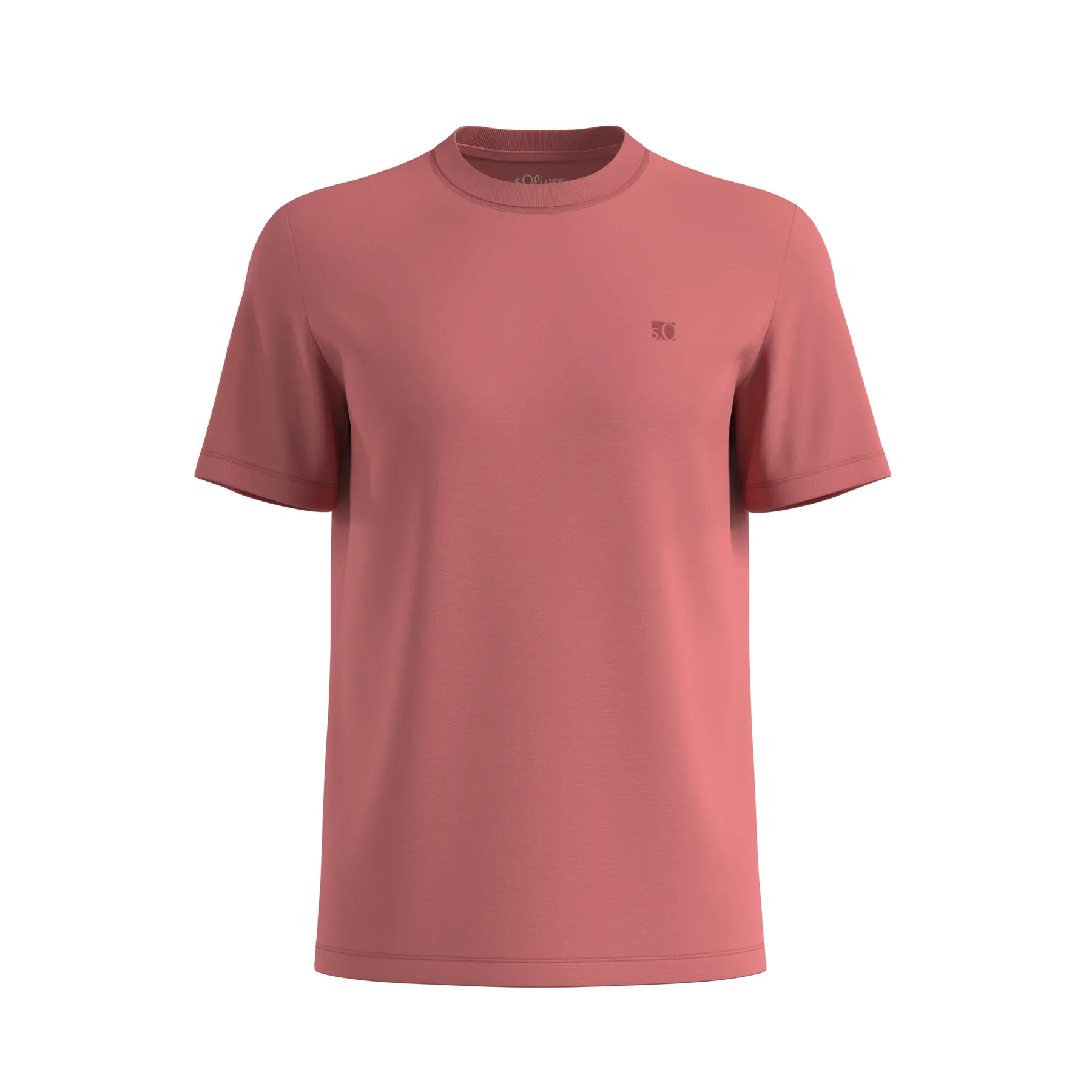 T-Shirt aus strukturiertem Flammengarn mit bedrucktem Logo s.Oliver