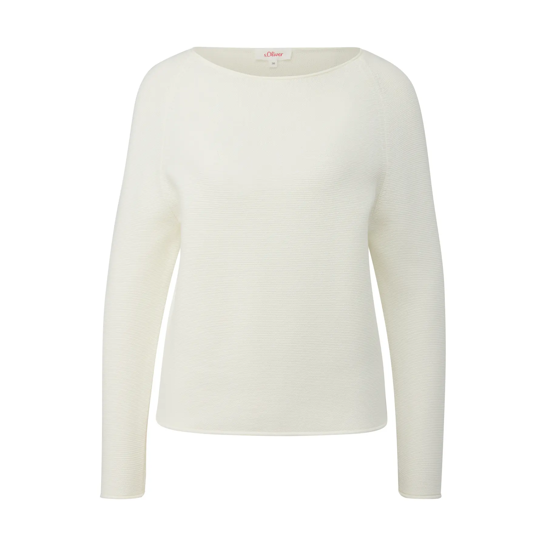 Pull in maglia con col bateau e bordi arrotolati donna s.Oliver
