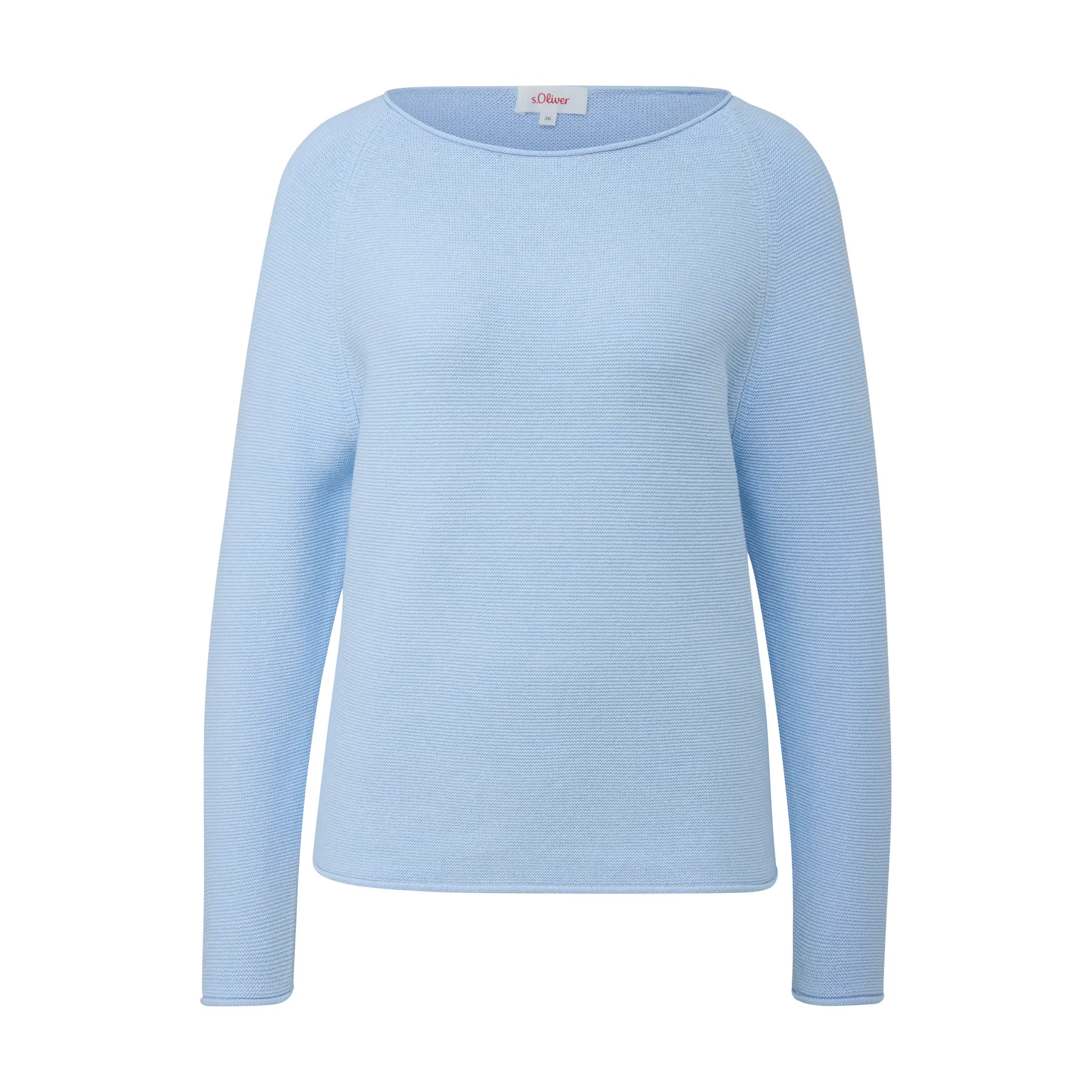 Pull in maglia con col bateau e bordi arrotolati donna s.Oliver