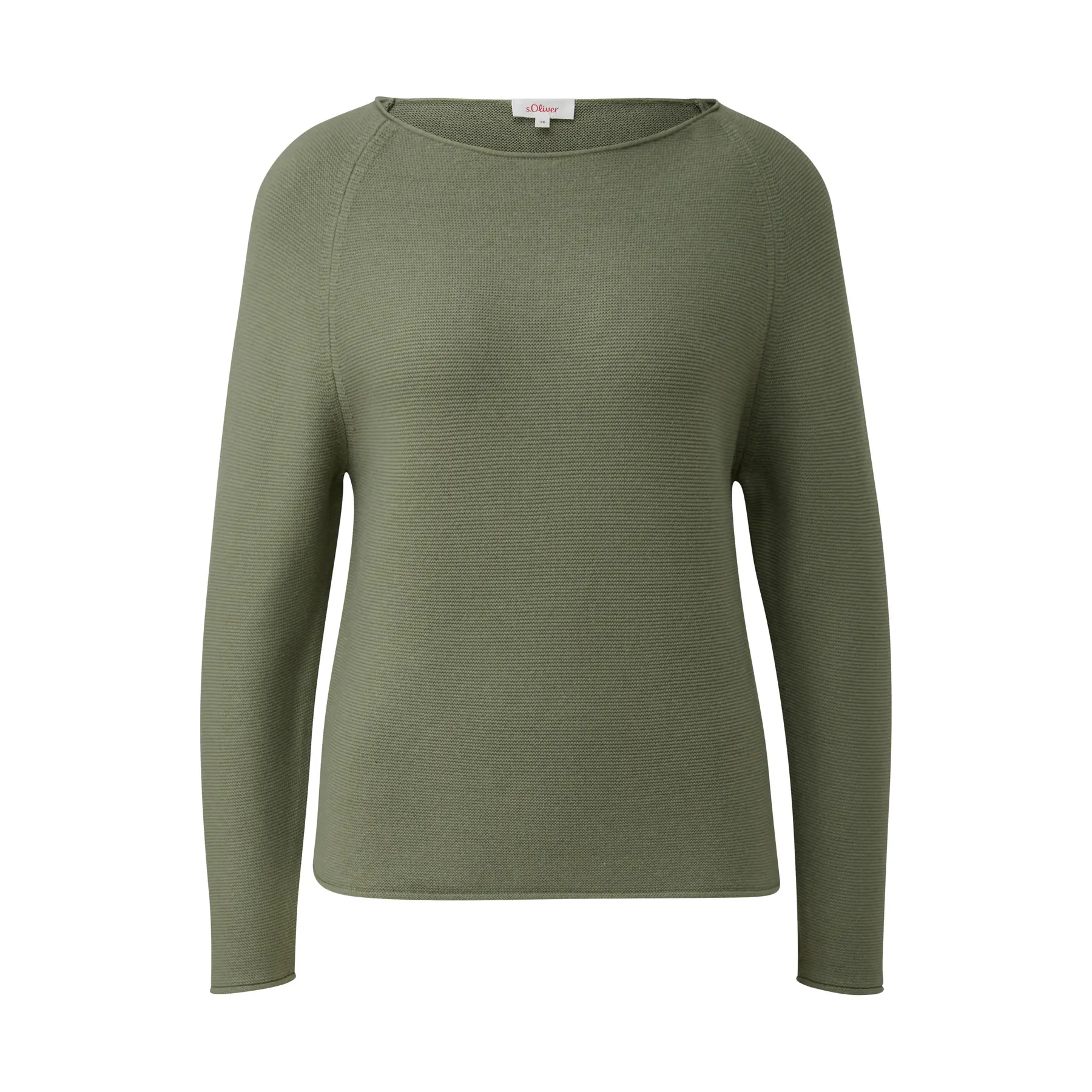 Pull in maglia con col bateau e bordi arrotolati donna s.Oliver