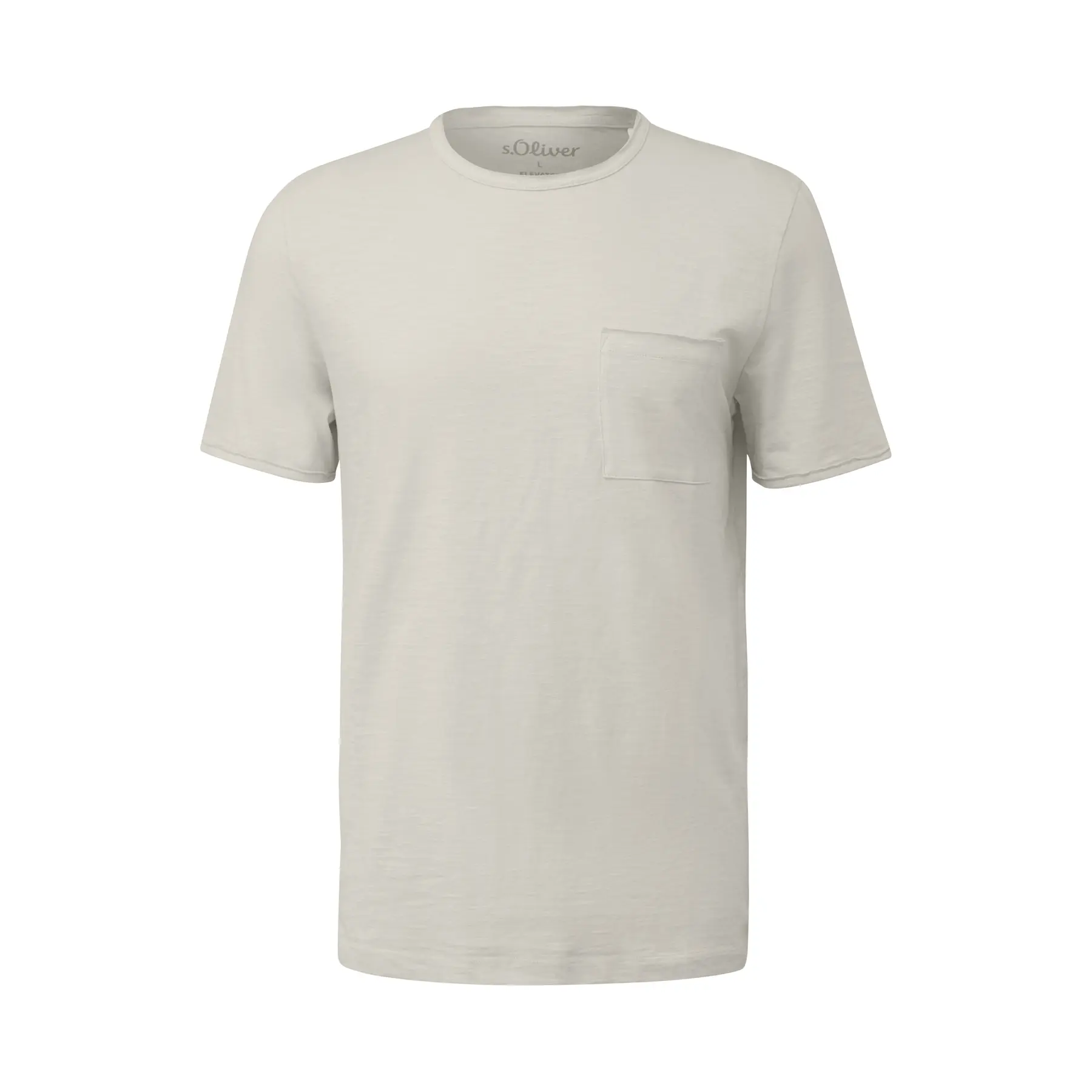 T-Shirt aus Flame-Garn mit Brusttasche und Rohkanten s.Oliver