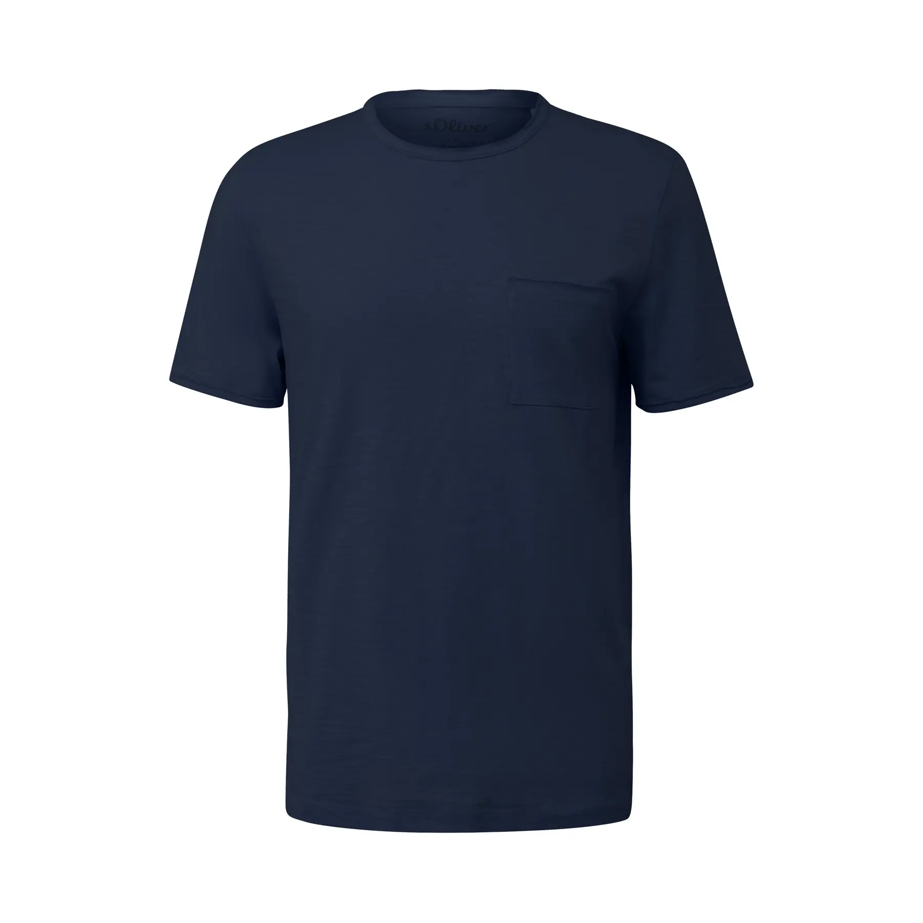 T-Shirt aus Flame-Garn mit Brusttasche und Rohkanten s.Oliver