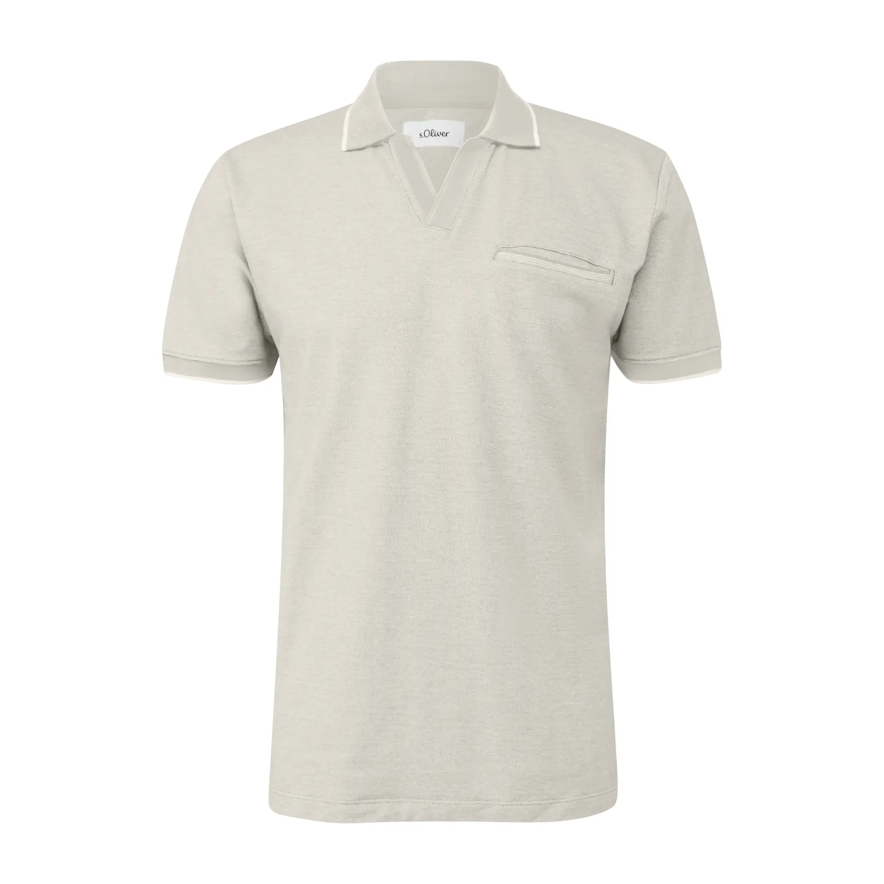 Bicolores Piqué Poloshirt mit Brusttasche s.Oliver