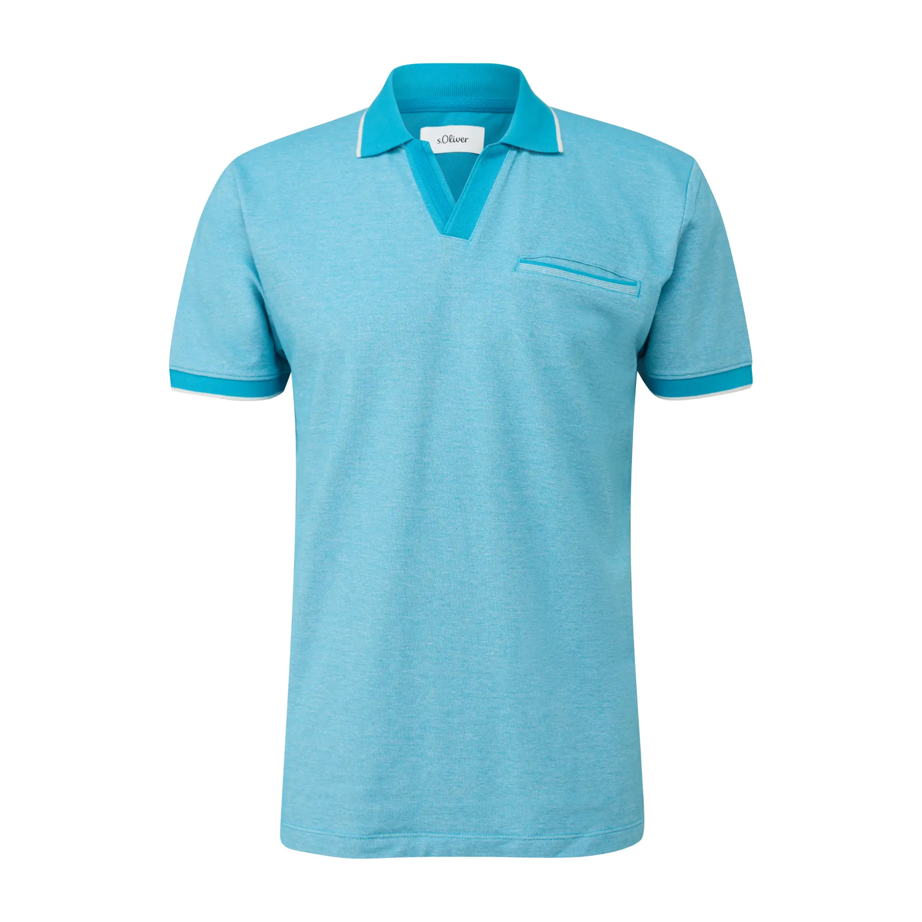 Bicolores Piqué Poloshirt mit Brusttasche s.Oliver