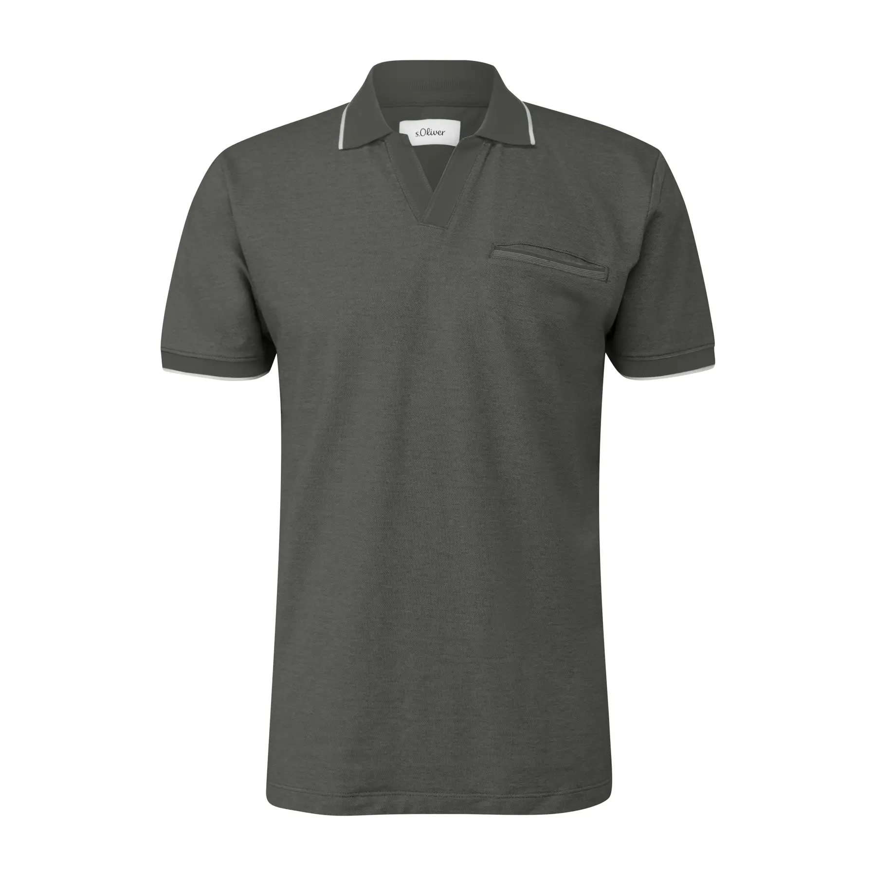Bicolores Piqué Poloshirt mit Brusttasche s.Oliver