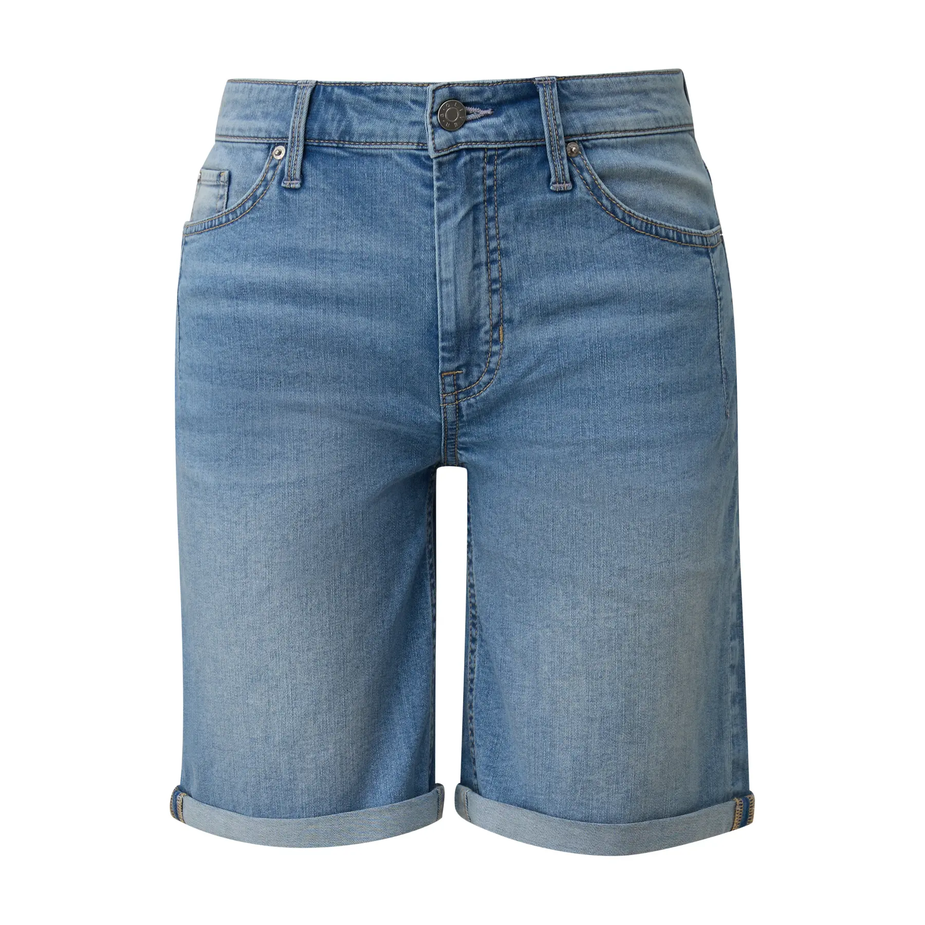 Pantaloni Bermuda in denim a gamba dritta Vita media con risvolto donna s.Oliver Karolin
