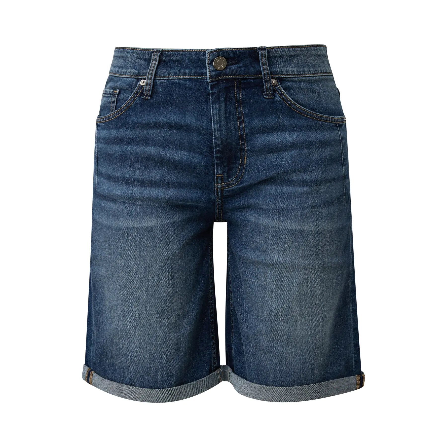 Pantaloni Bermuda in denim a gamba dritta Vita media con risvolto donna s.Oliver Karolin