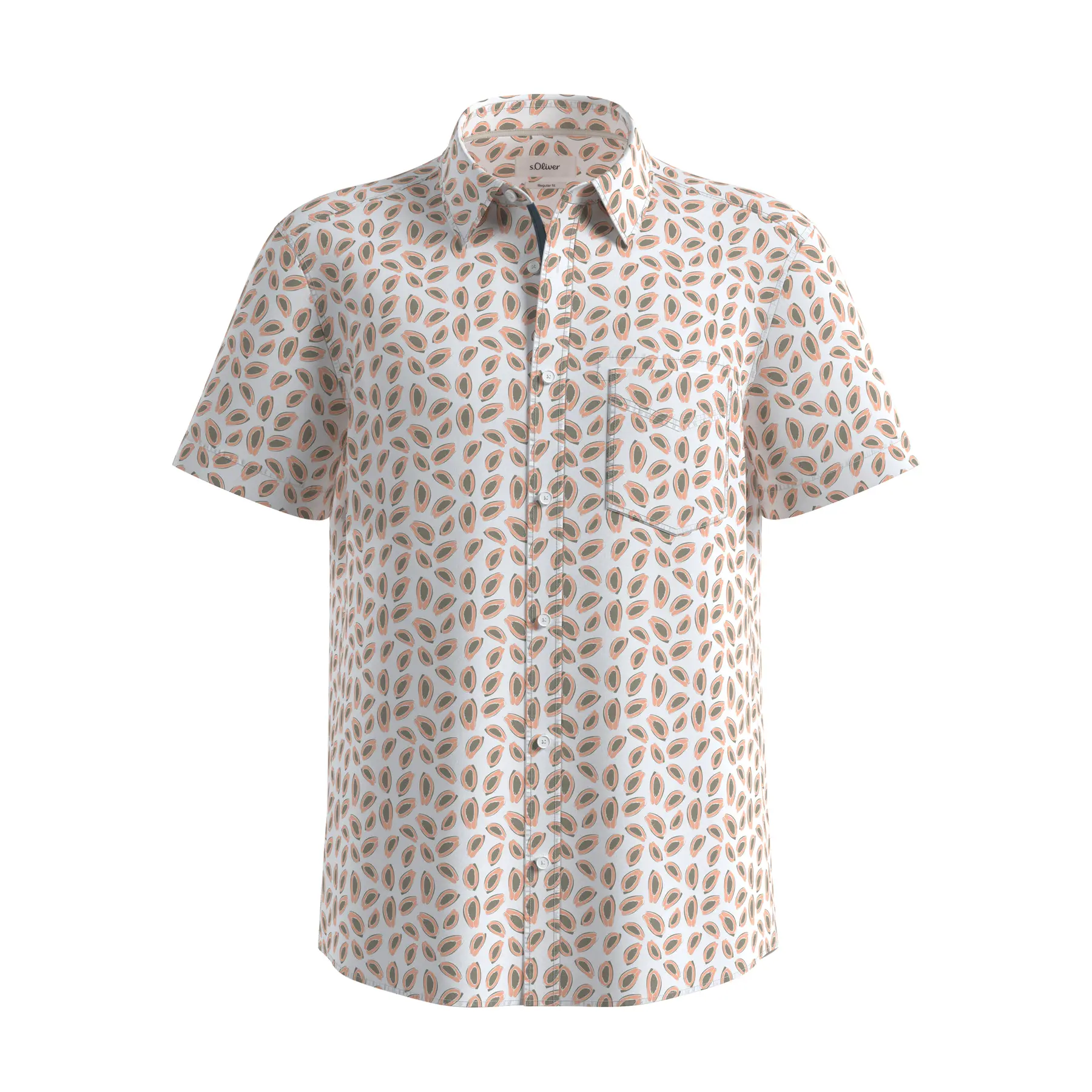 Camicia in cotone elasticizzato con stampa totale s.Oliver