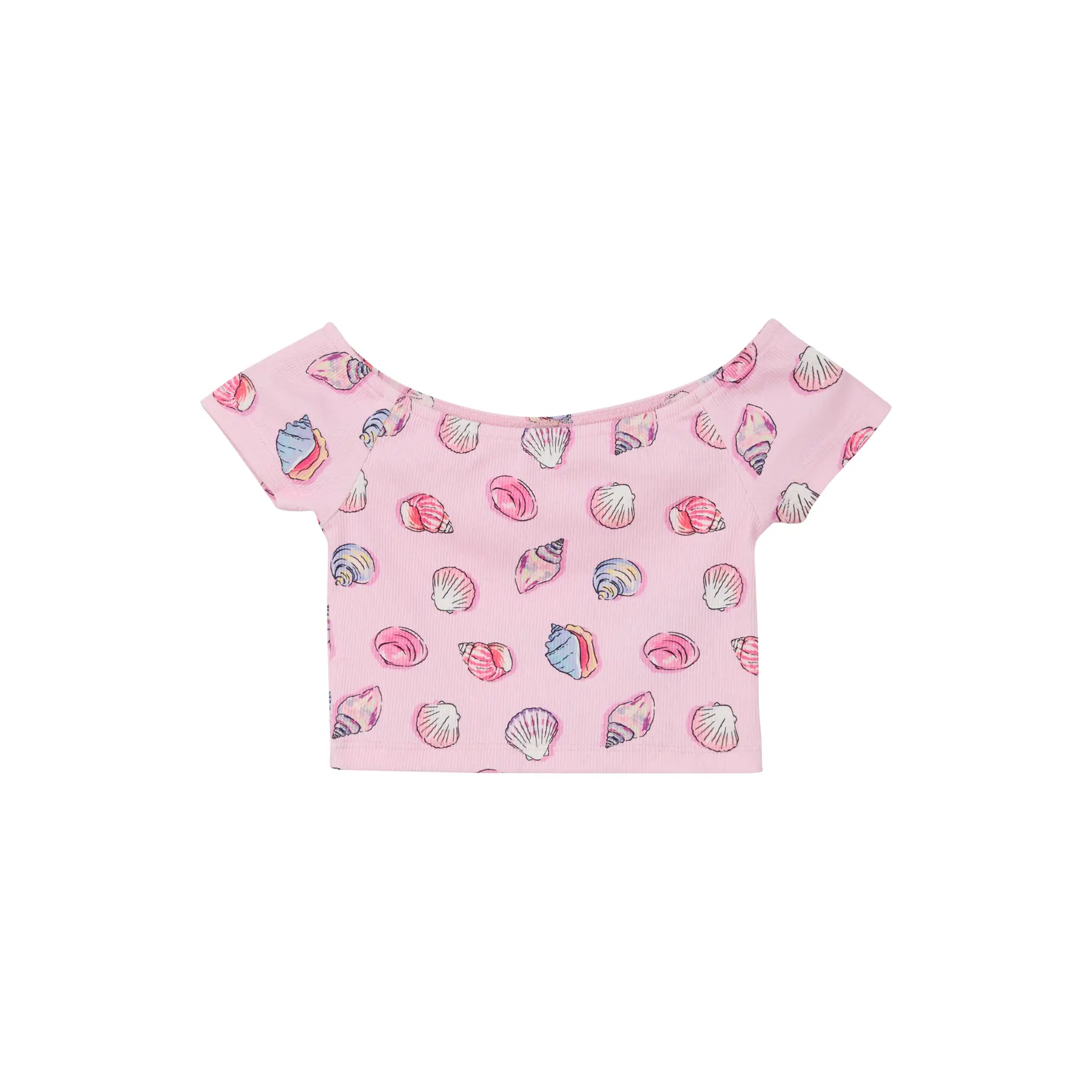 Rippstrick T-Shirt mit Off-Shoulder-Ausschnitt für Mädchen s.Oliver