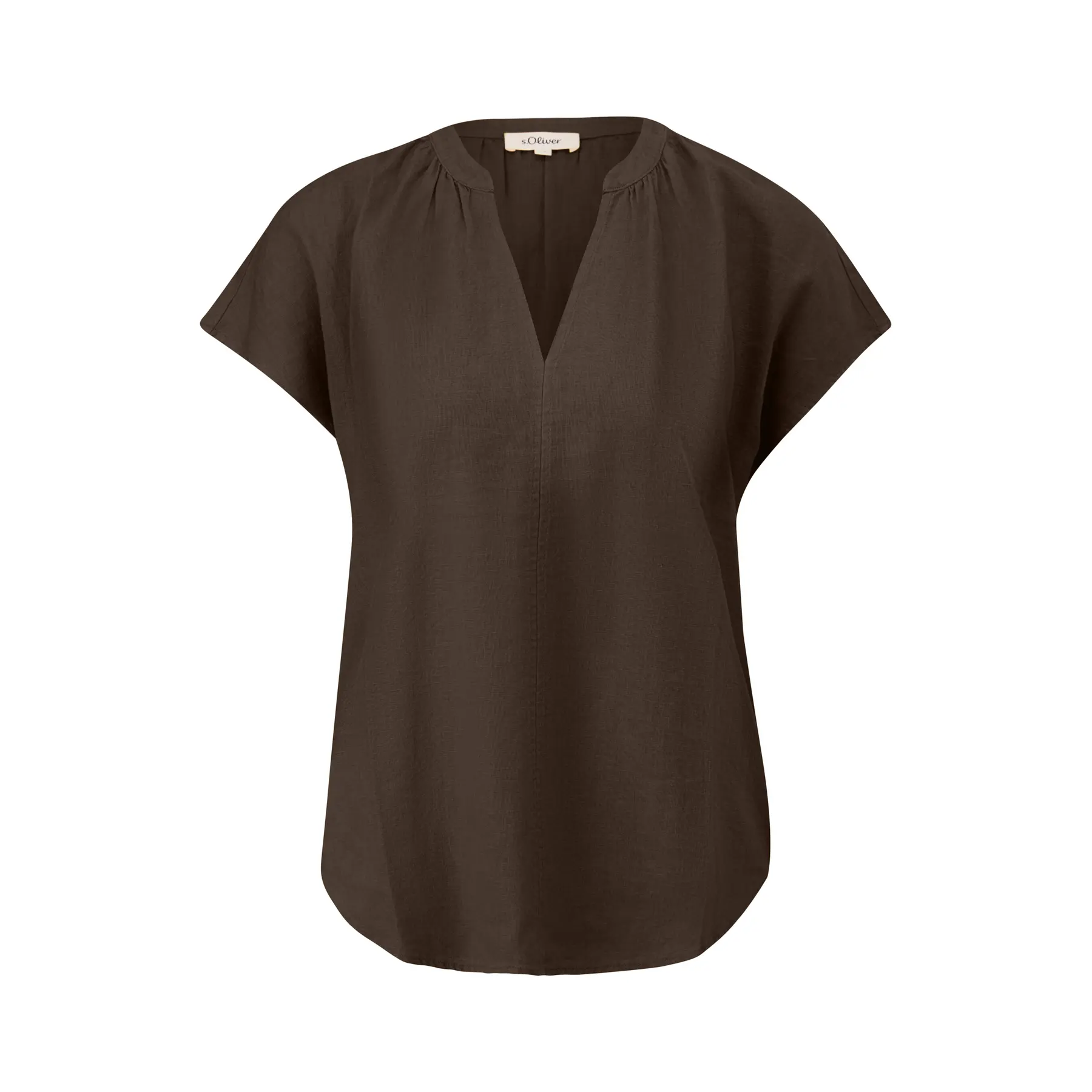 Blusa senza maniche in lino misto taglio casual donna