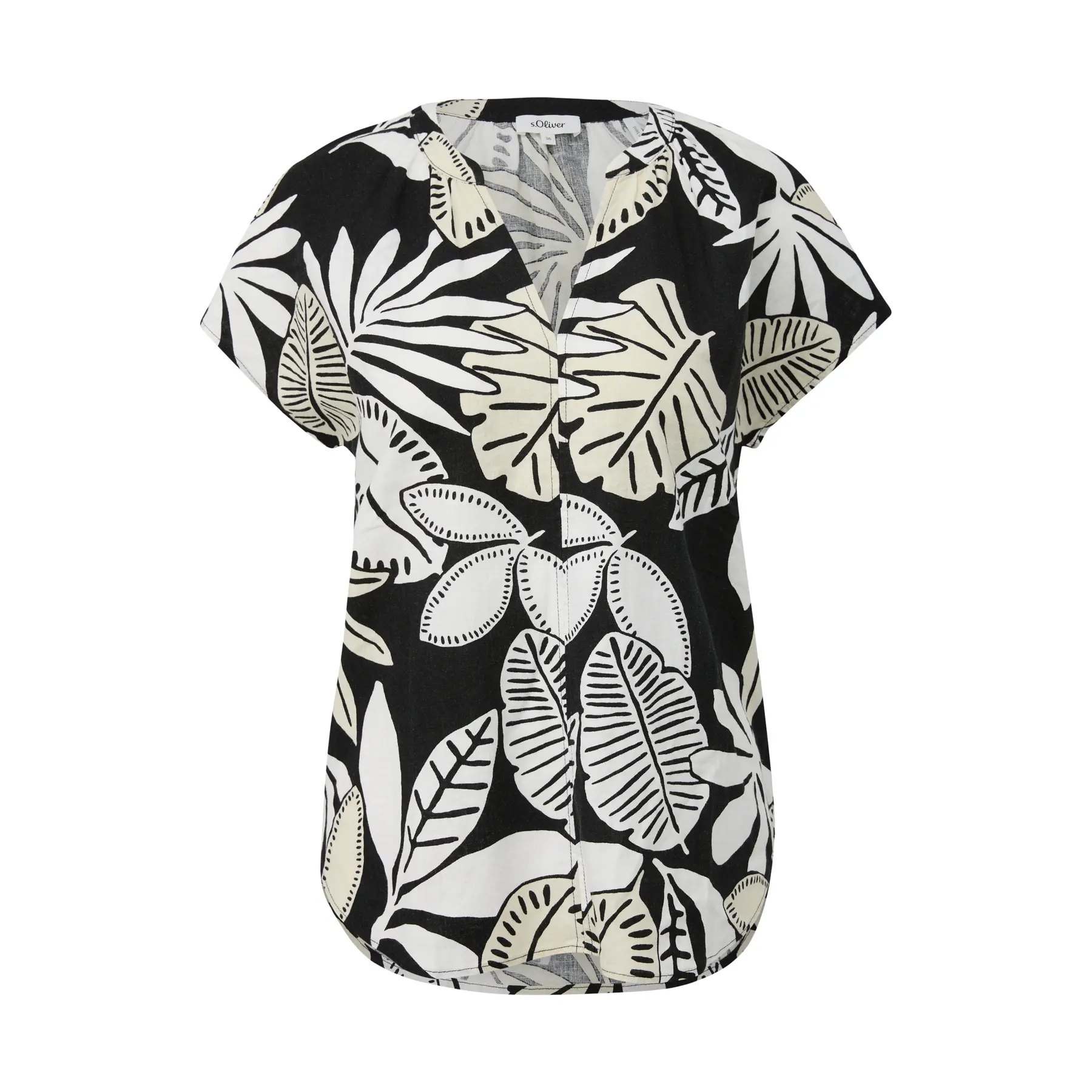 Blusa senza maniche in lino misto taglio casual donna