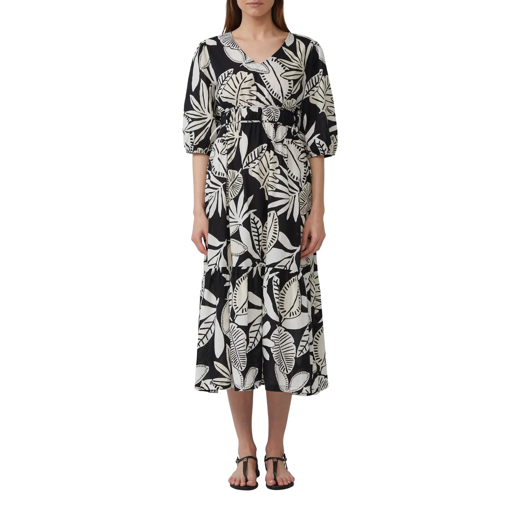Abito maxi in cotone con scollo a V donna s.Oliver
