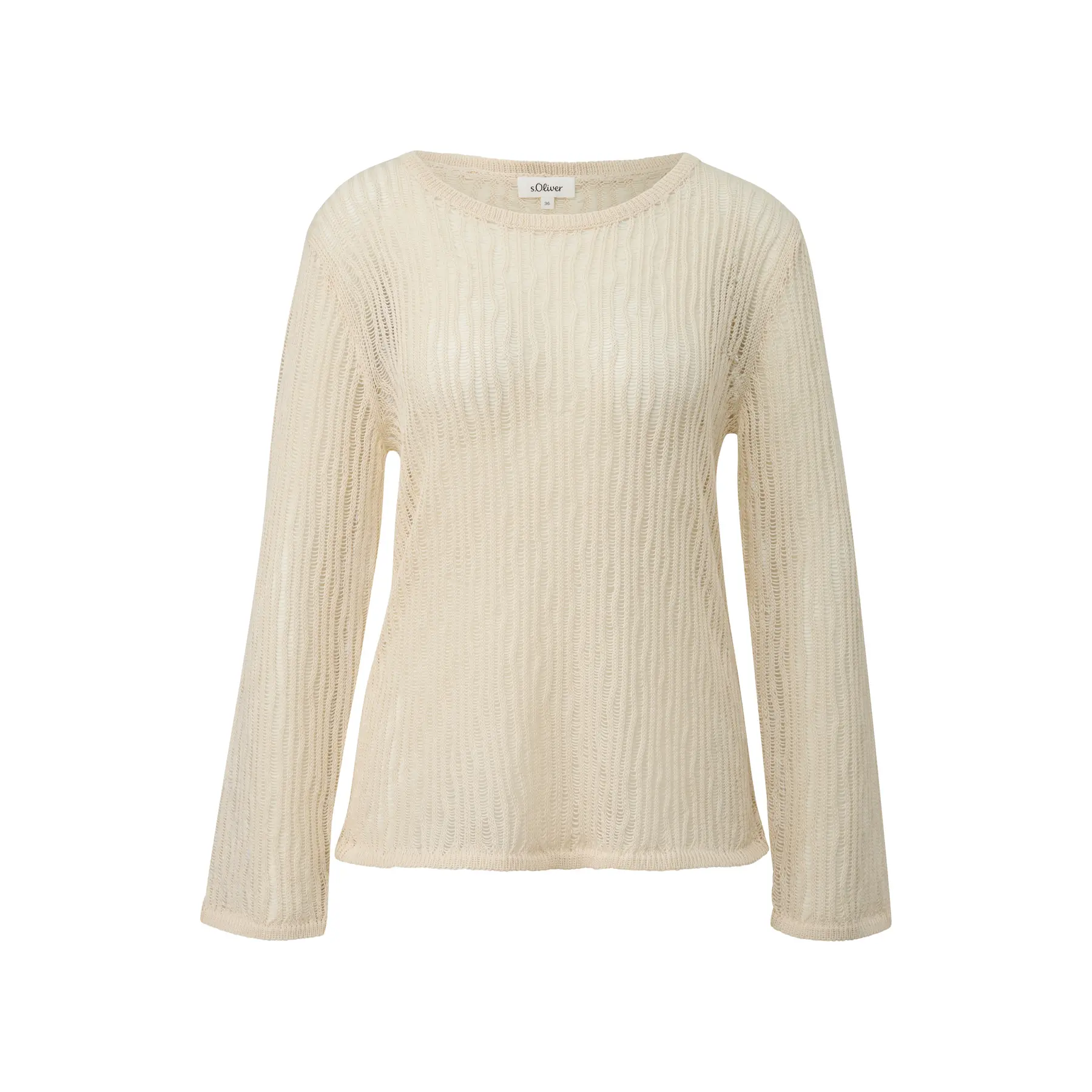 Pull in misto di lino a rete traforato donna s.Oliver