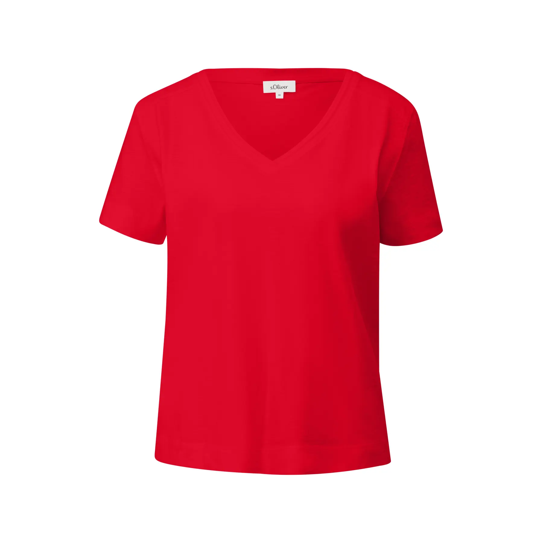 V-Ausschnitt T-Shirt aus Flammgarn für Damen s.Oliver
