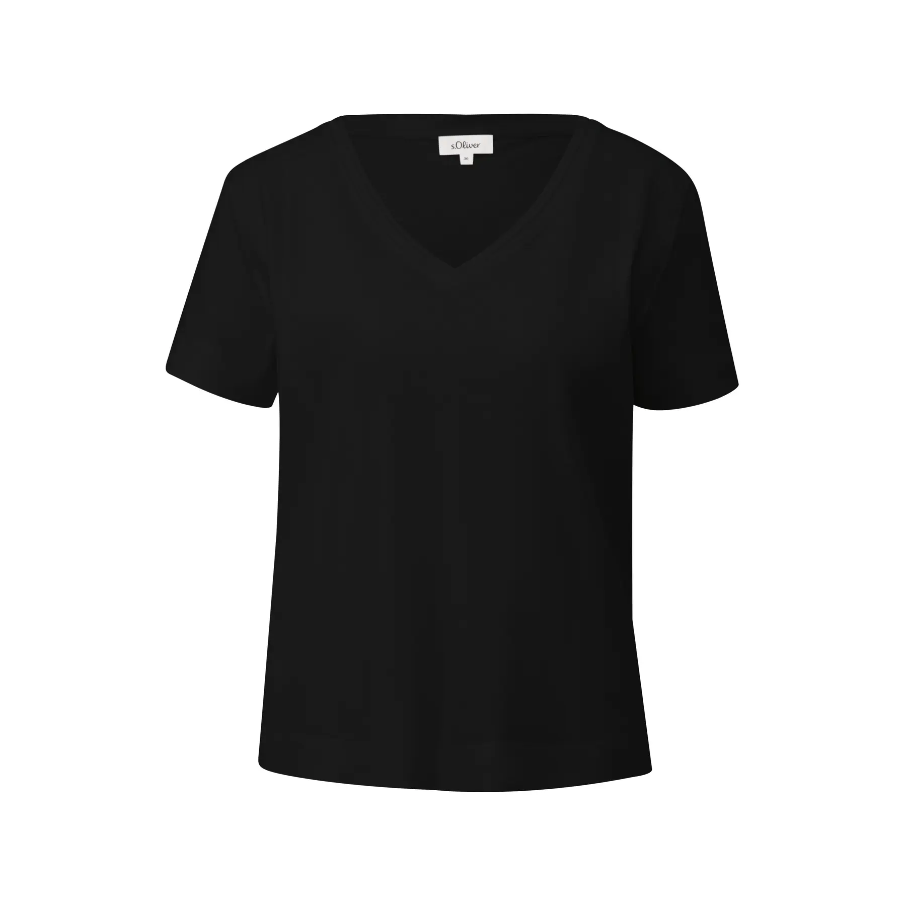 V-Ausschnitt T-Shirt aus Flammgarn für Damen s.Oliver