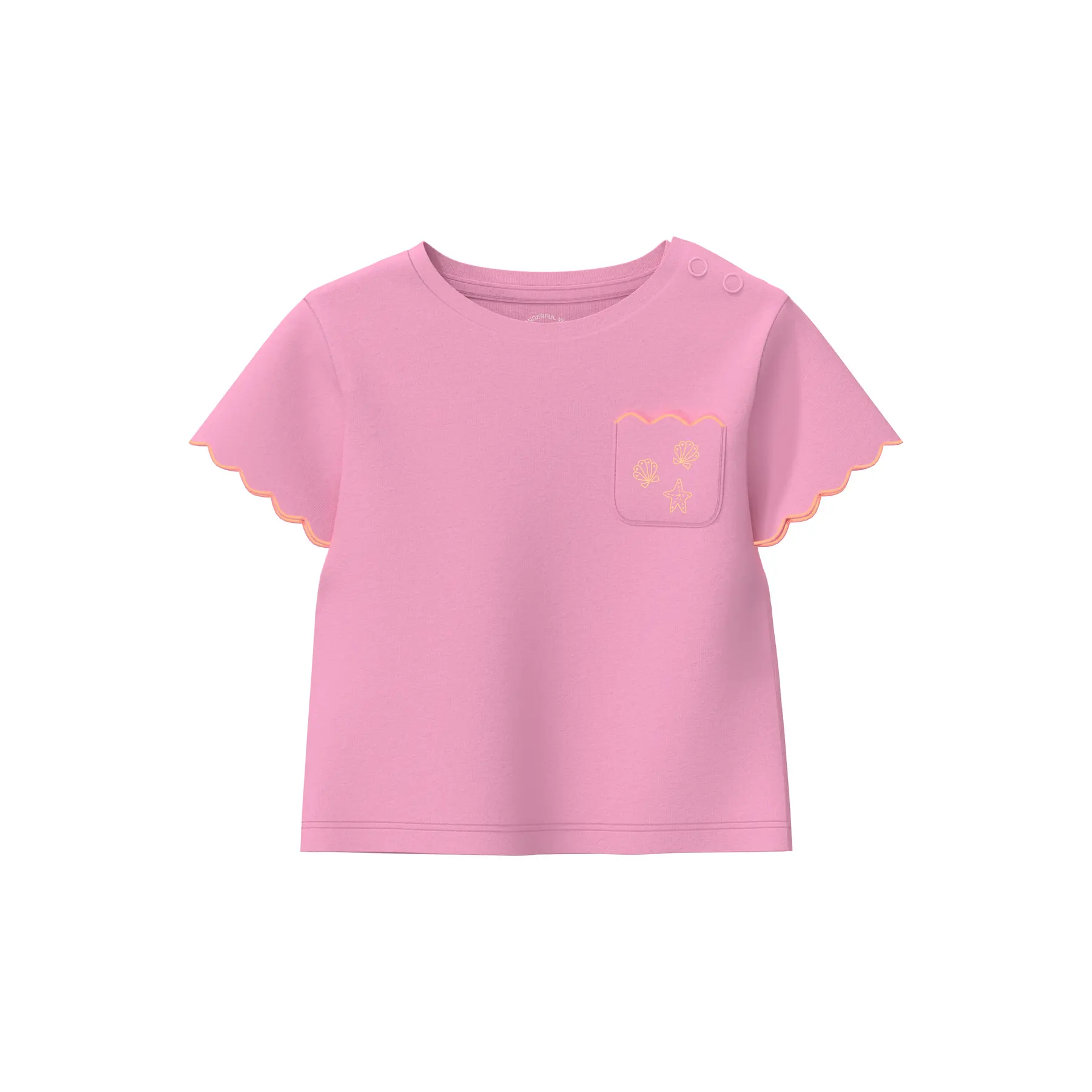 Jersey-T-Shirt mit gewelltem Saum und Brusttasche für Babys s.Oliver