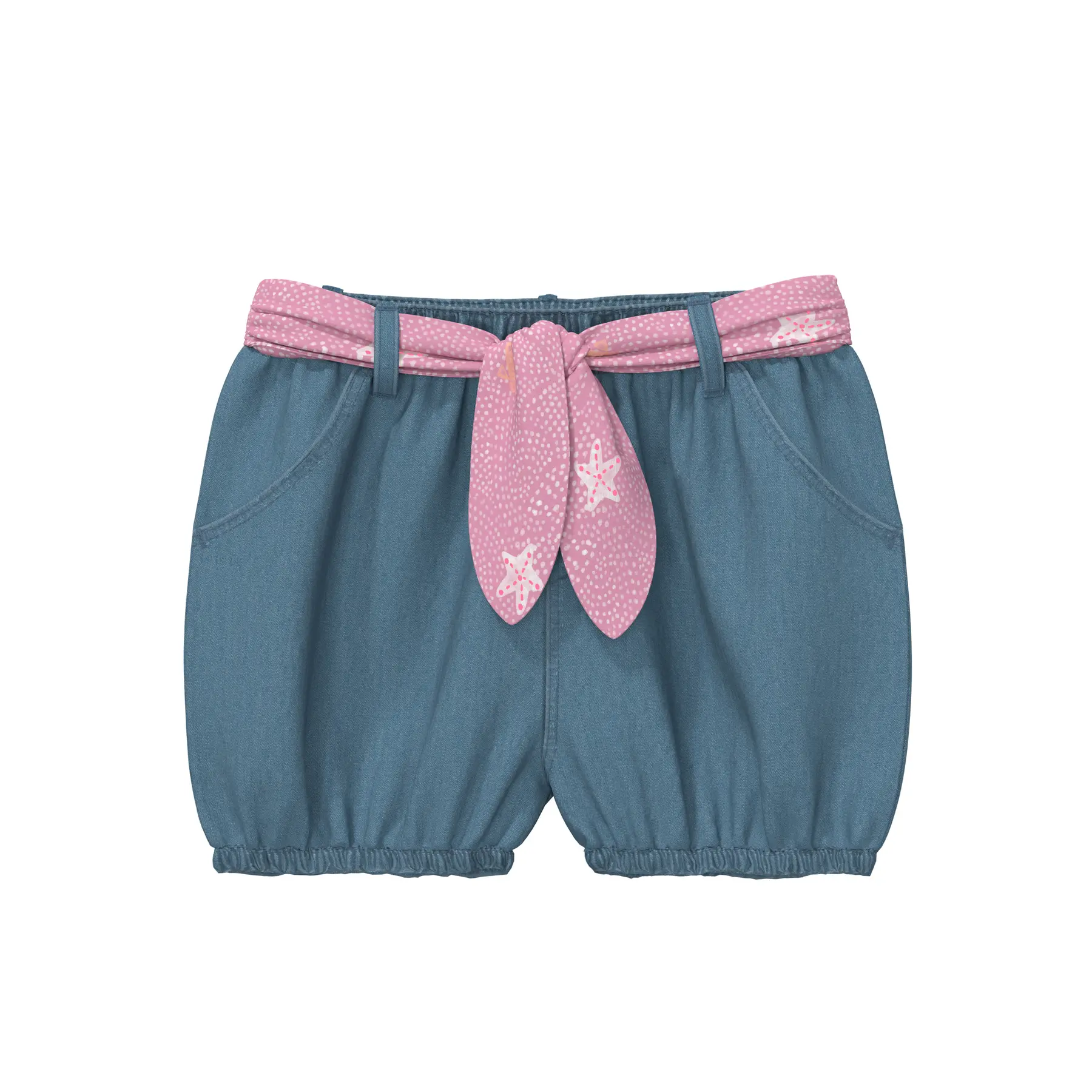 Kurze Baumwollshorts mit Druckdetail und Bindegürtel für Babys s.Oliver