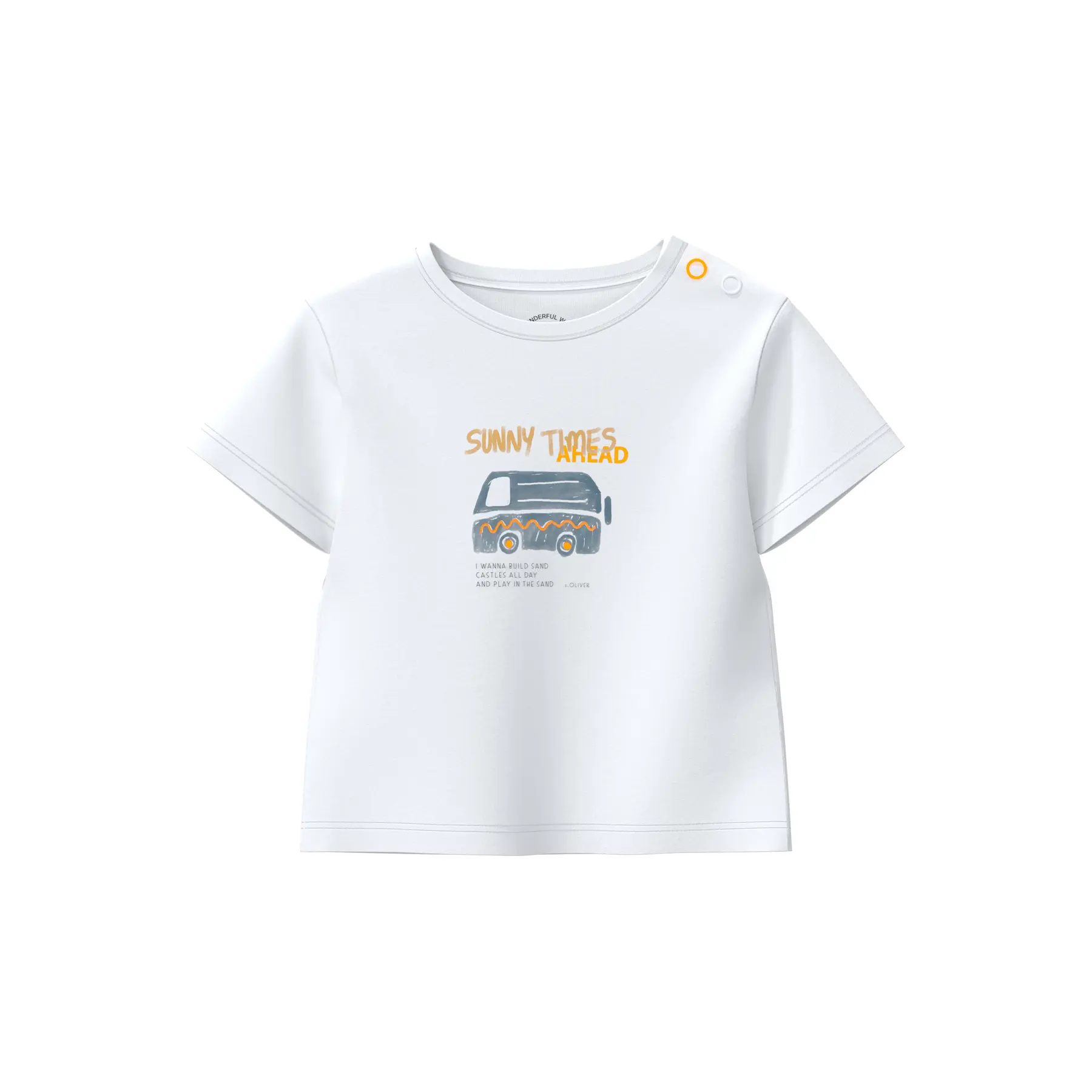 Baumwoll-T-Shirt mit Druck vorne Rundhalsausschnitt für Babys s.Oliver