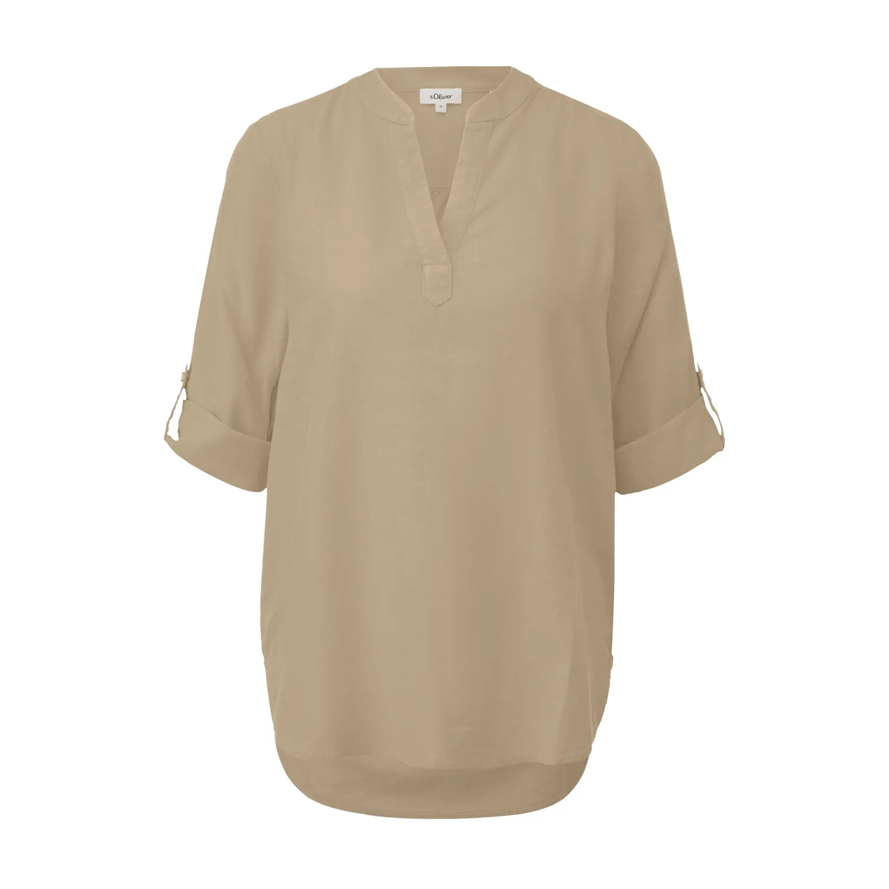 Blusa in lino con risvolto donna