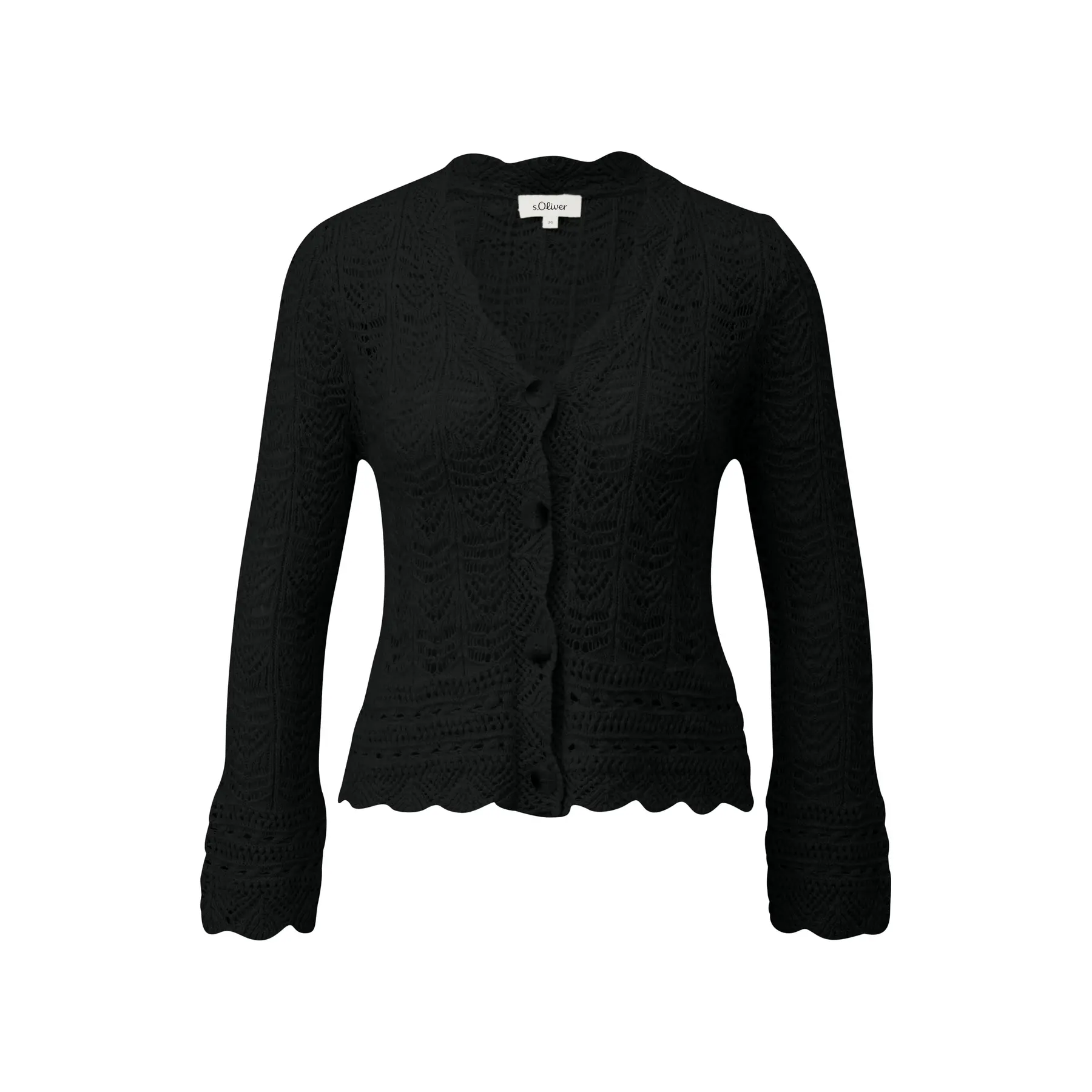 Cardigan in maglia traforata con collo a V donna s.Oliver